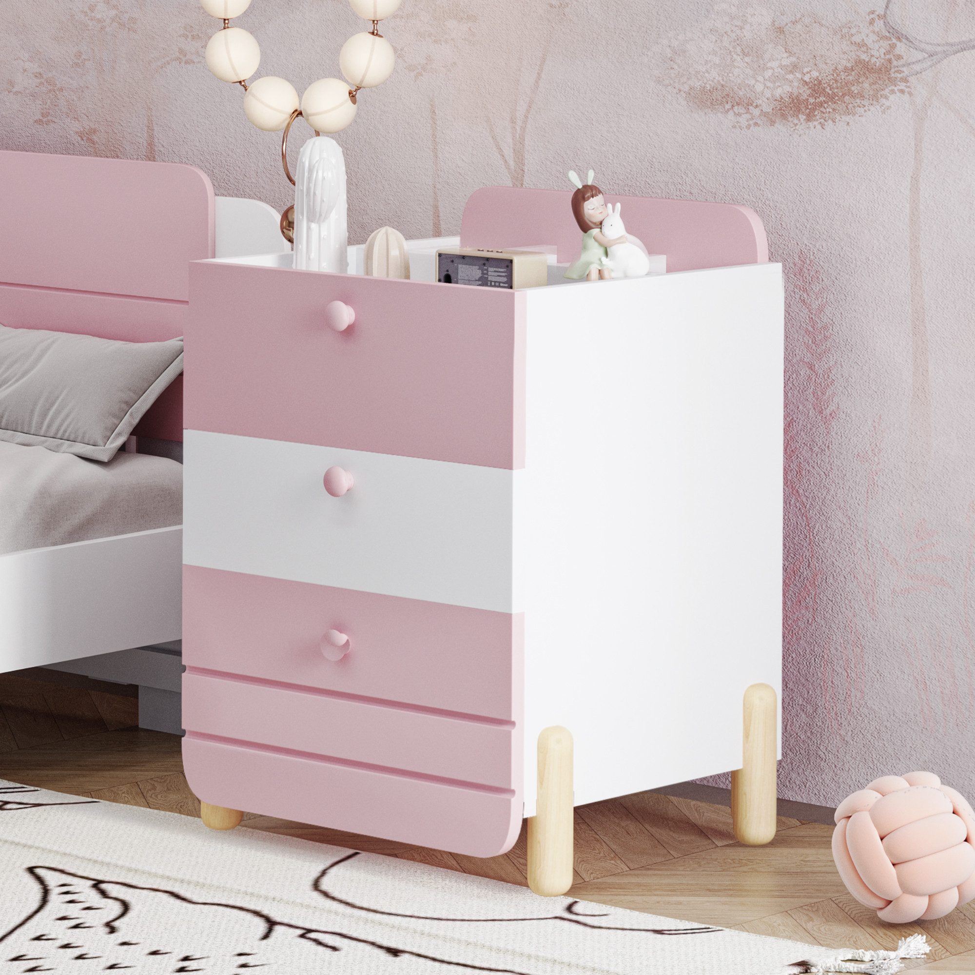 Flieks Nachttisch, Sideboard Nachttisch mit 3 günstig online kaufen