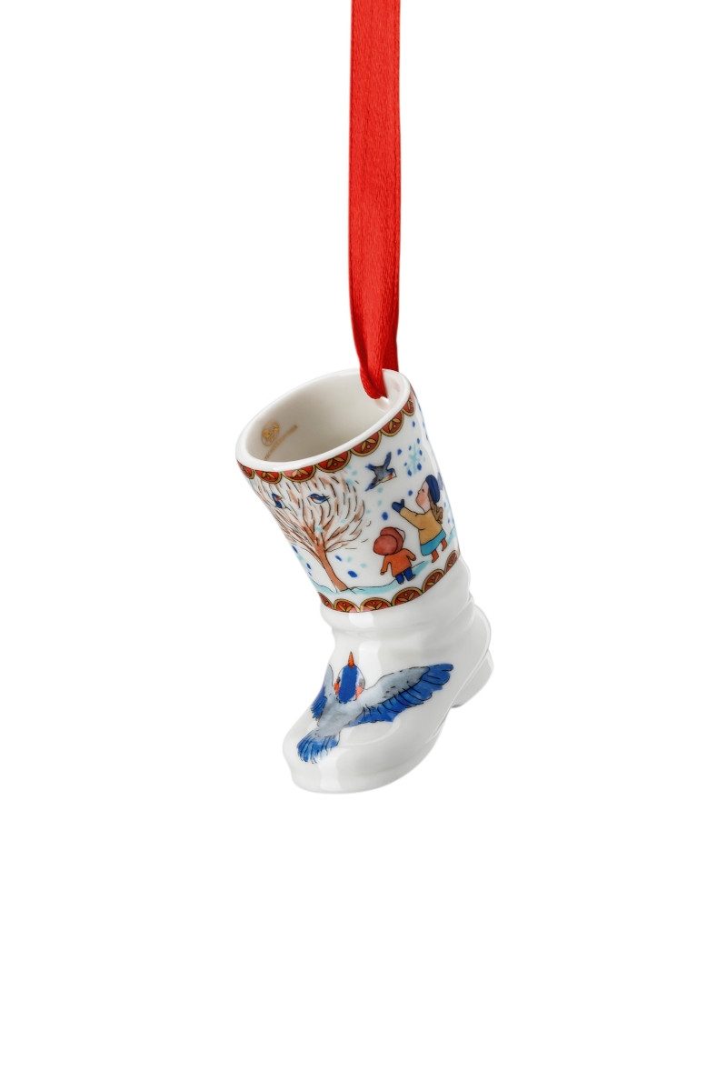 Hutschenreuther Weihnachtsfigur Sammelserie 21 Kinder mit Baum Ministiefel