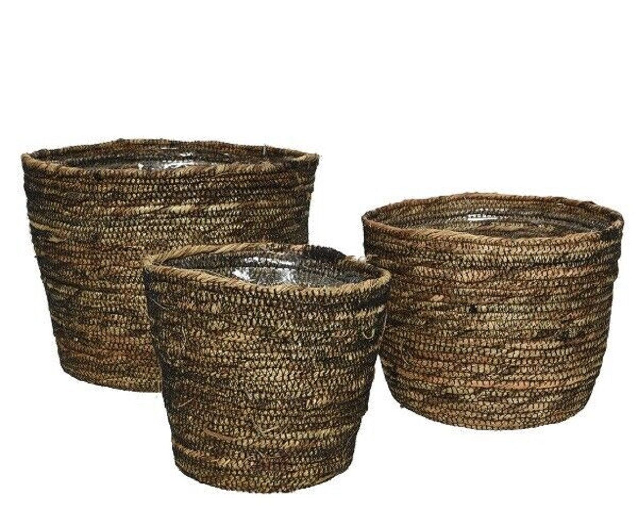 Übertopf Topf Blumentopf Pflanztopf Übertopf Jute braun Ø 20cm H 17cm 3er Set