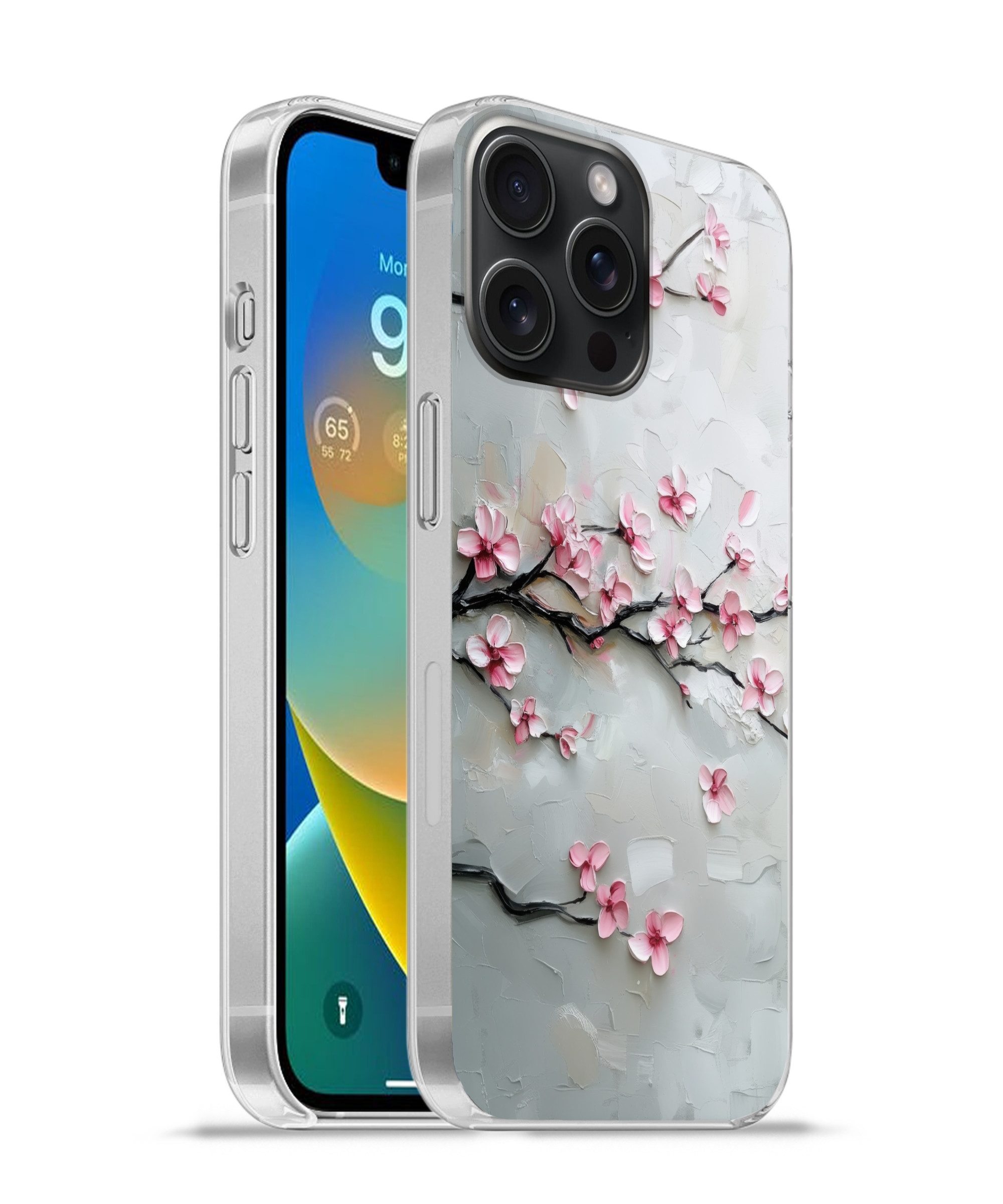 MuchoWow Handyhülle für Apple iPhone 15 Pro Max Blüte - Künstlerisch - Rosa - Sakura, Smartphone-Bumper, Print, Handy Schutzhülle Dünn
