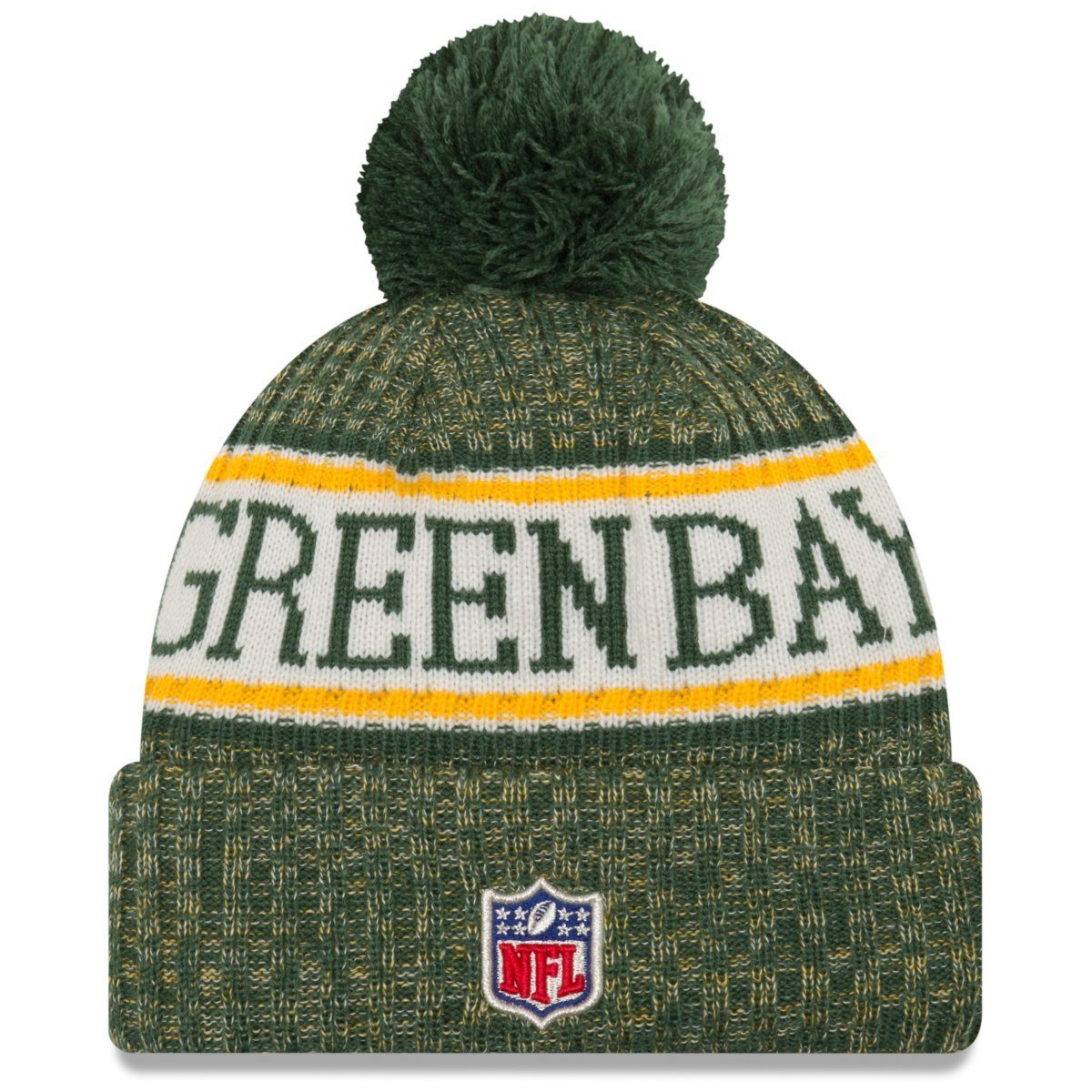 Bobble Bay gruengelb Green Sideline New Era NFL Fleecemütze Packers