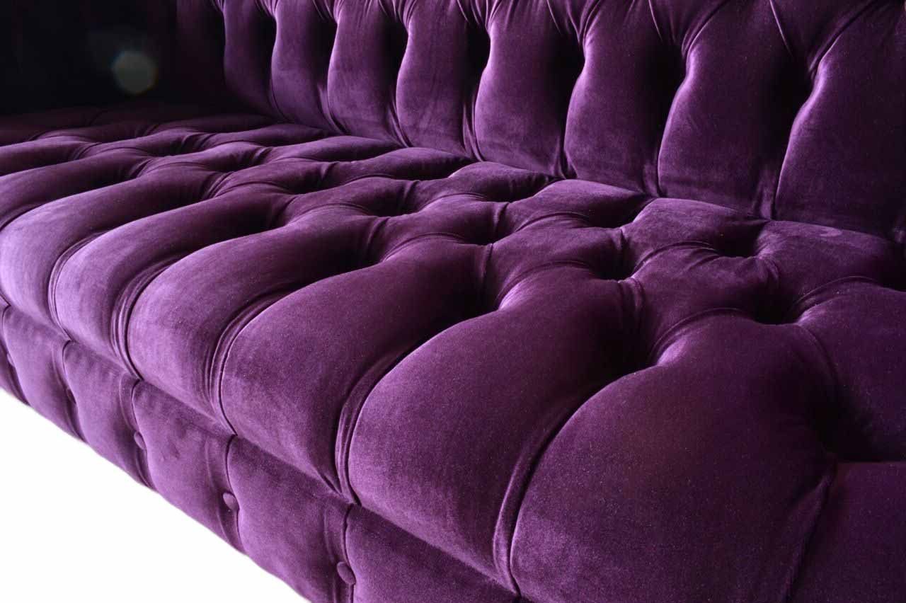 Wohnzimmer Design Dreisitzer Klassisch Sofa Sofas Textil Chesterfield JVmoebel Chesterfield-Sofa,
