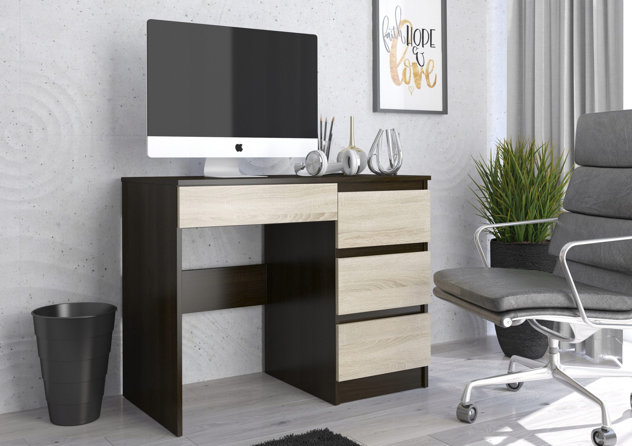 Home Collective Schreibtisch mit 4 Schubladen günstig online kaufen