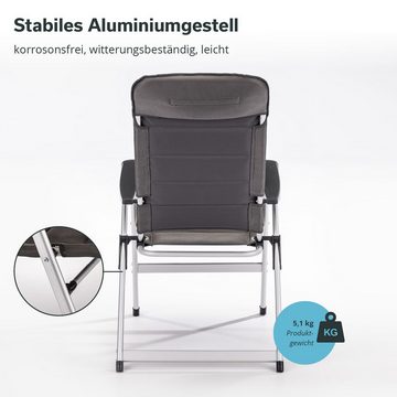 Skandika Campingstuhl Alu-Hochlehner Lepola, Campingstuhl faltbar aus Aluminium, Alu-Gartenstuhl