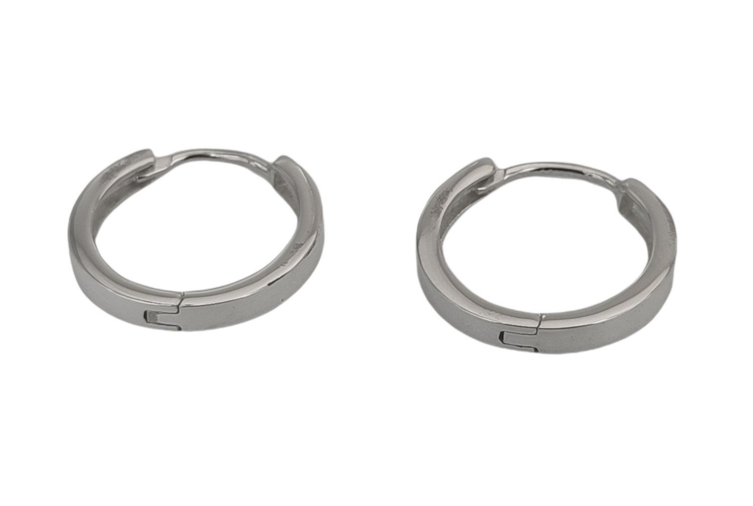 Kiss of Leather Ohrring-Set Klappcreole 18,5mm 925 Silber Kreolen Ohrringe Ohr Paarpreis