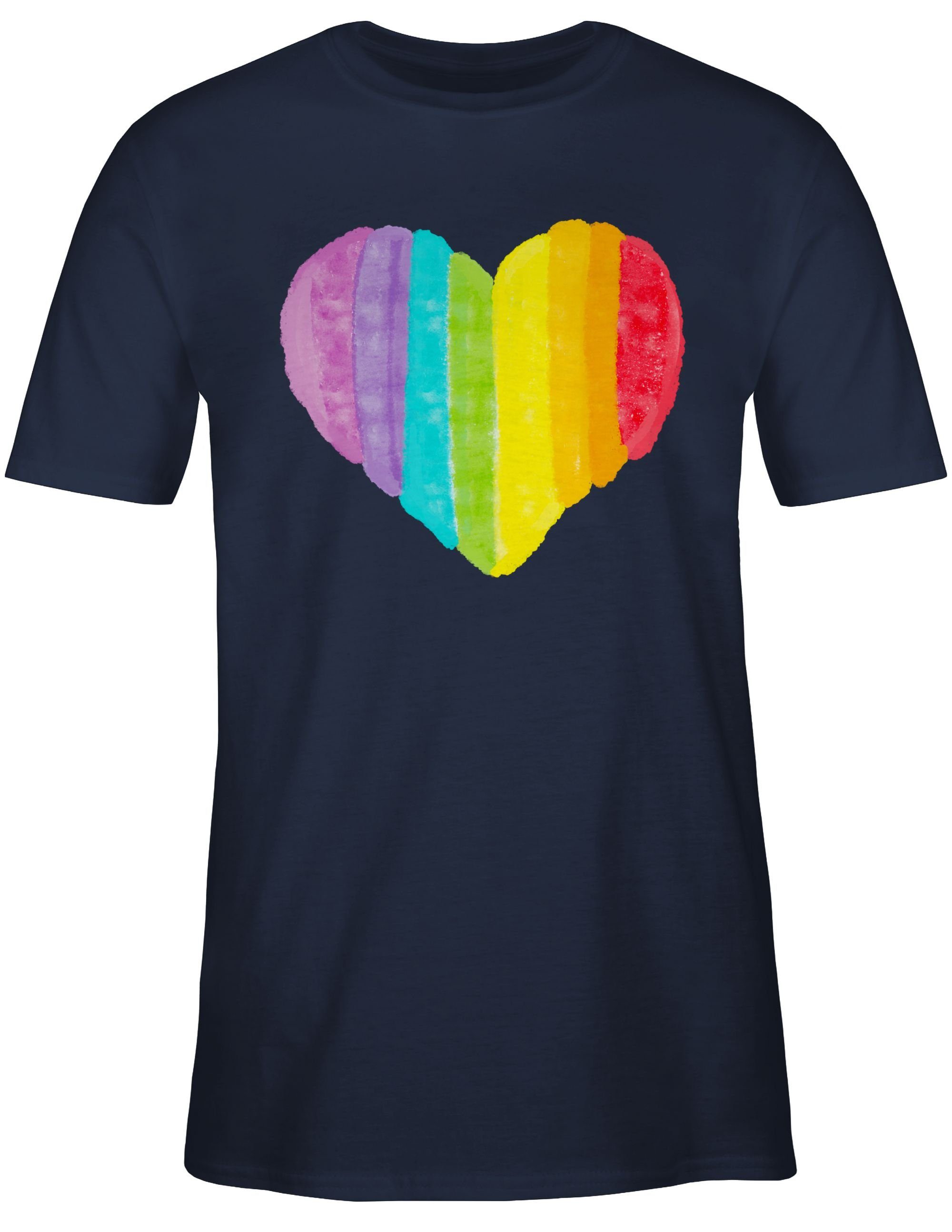 Shirtracer T-Shirt Regenbogen Herz LGBT Kleidung günstig online kaufen