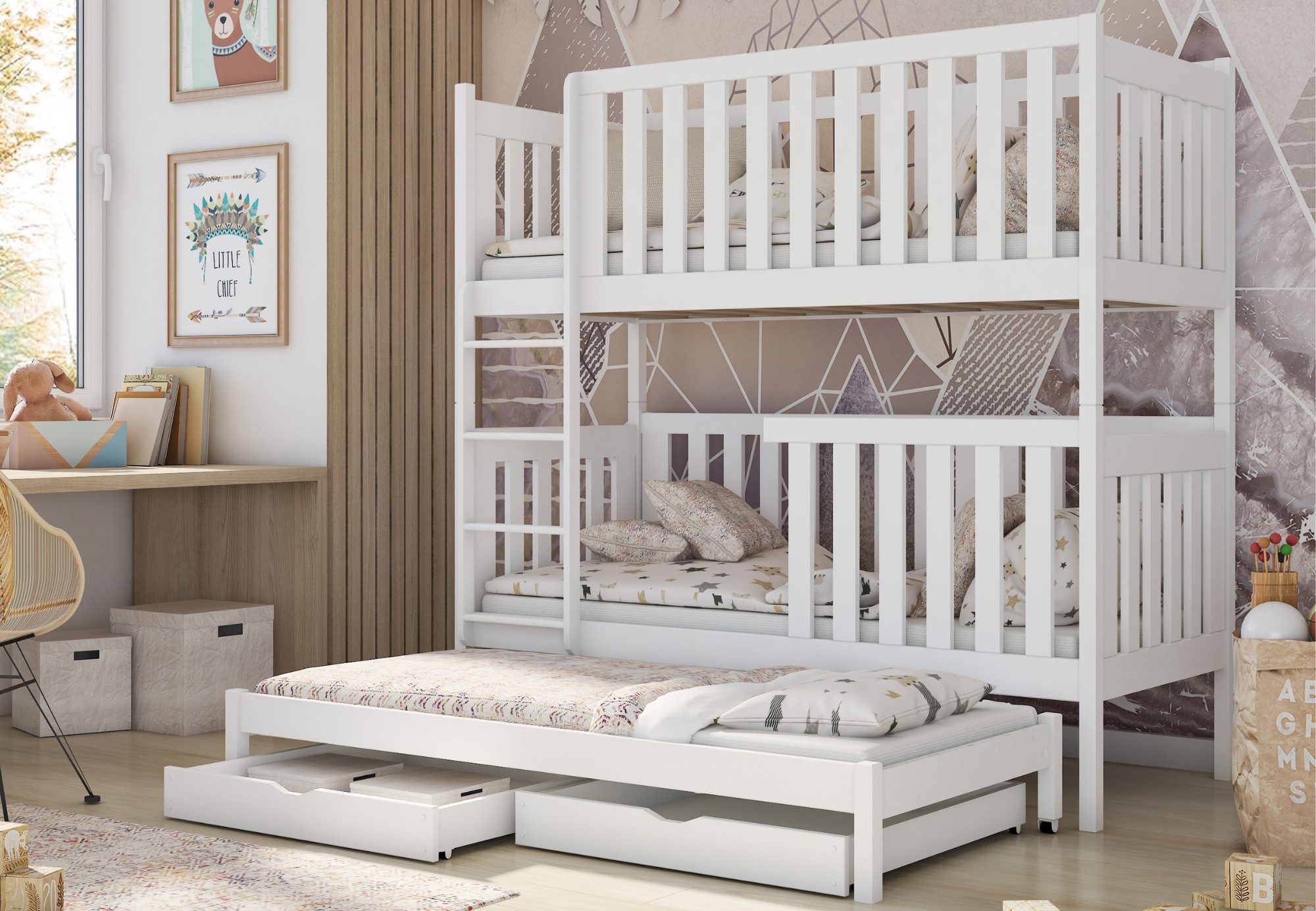 Kids Collective Etagenbett Kinderbett Hochbett 80x180, 90x200 cm mit Auszie günstig online kaufen