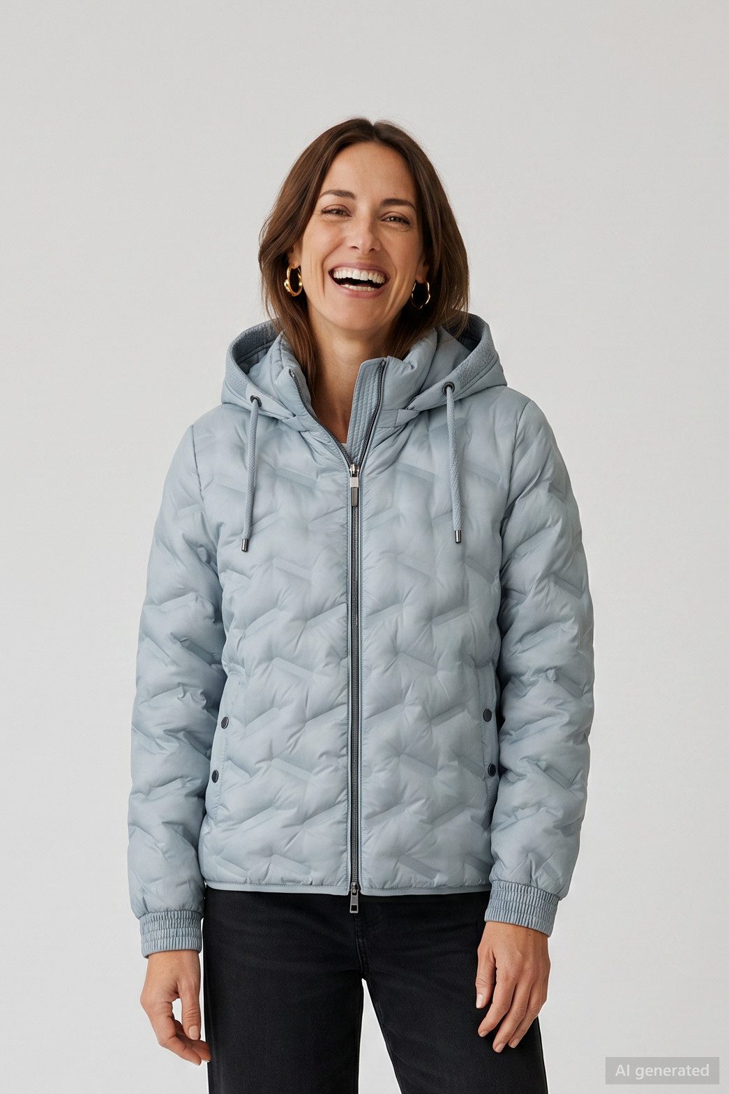 Barbara Lebek Steppjacke warme Damenjacke oder Herbstjacke mit seitlichen Druckknöpfen