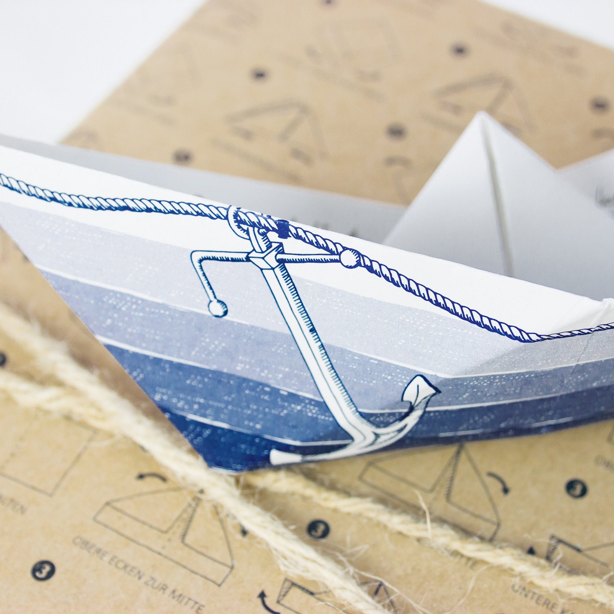 Bow & Hummingbird Grußkarte Grußboote 3er Set, 100 % Recyclingpapier