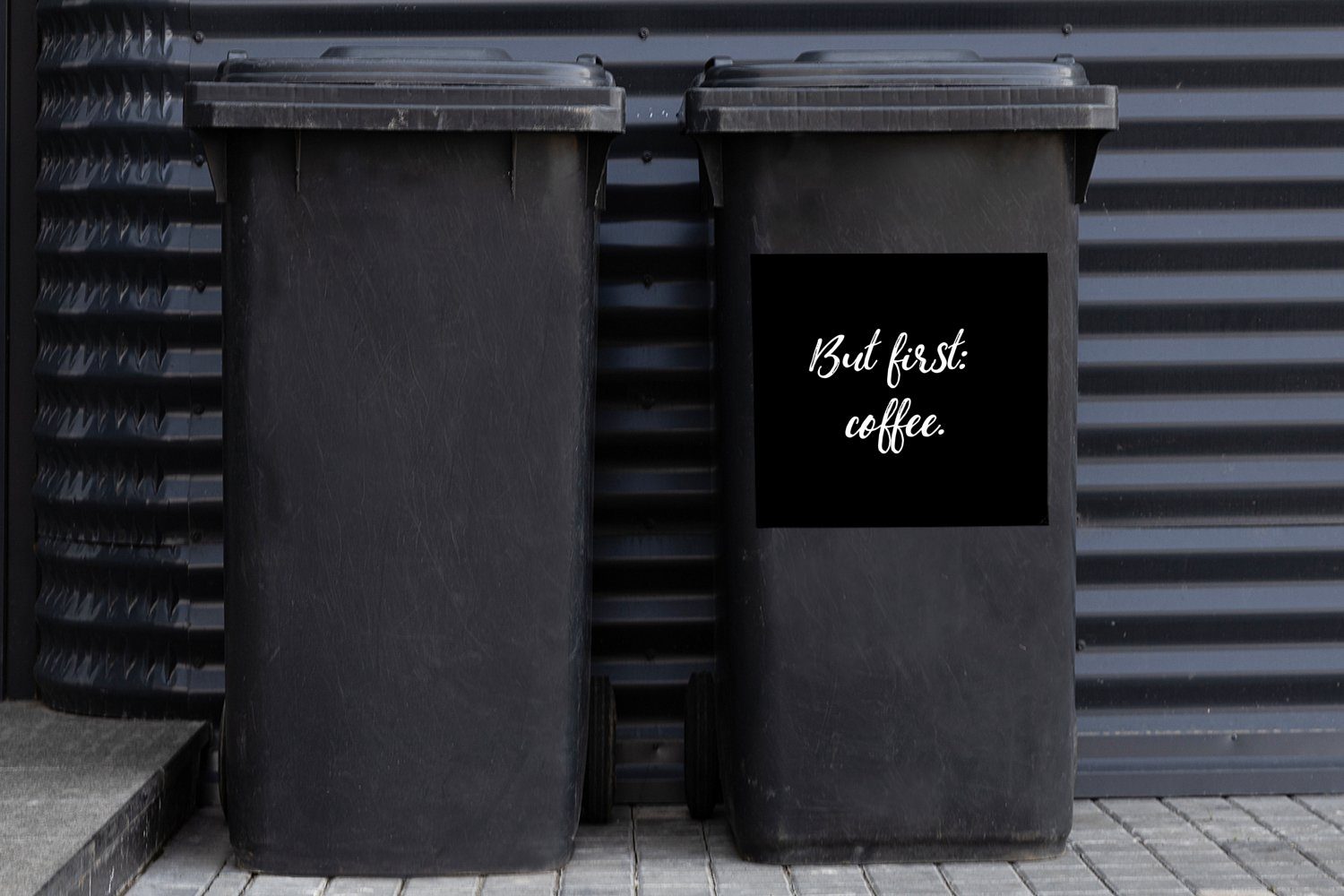 Abfalbehälter Aber - zuerst: St), Kaffee Container, Wandsticker Mülleimer-aufkleber, Zitate Mülltonne, Sprichwörter Sticker, - (1 MuchoWow
