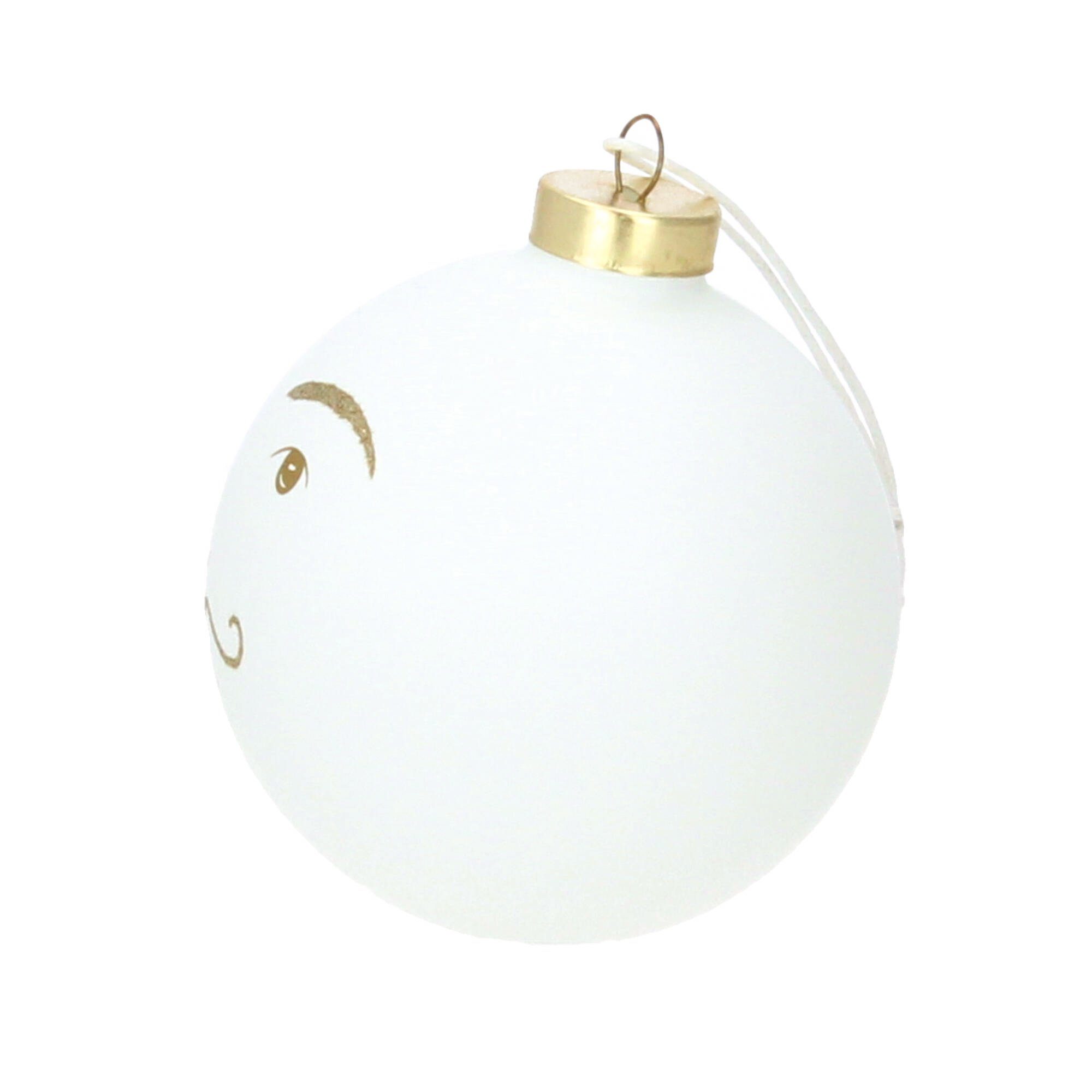 Räder Christbaumschmuck Kugelfreunde groÃ Hartmut 10 cm Glas Gesicht weiÃ