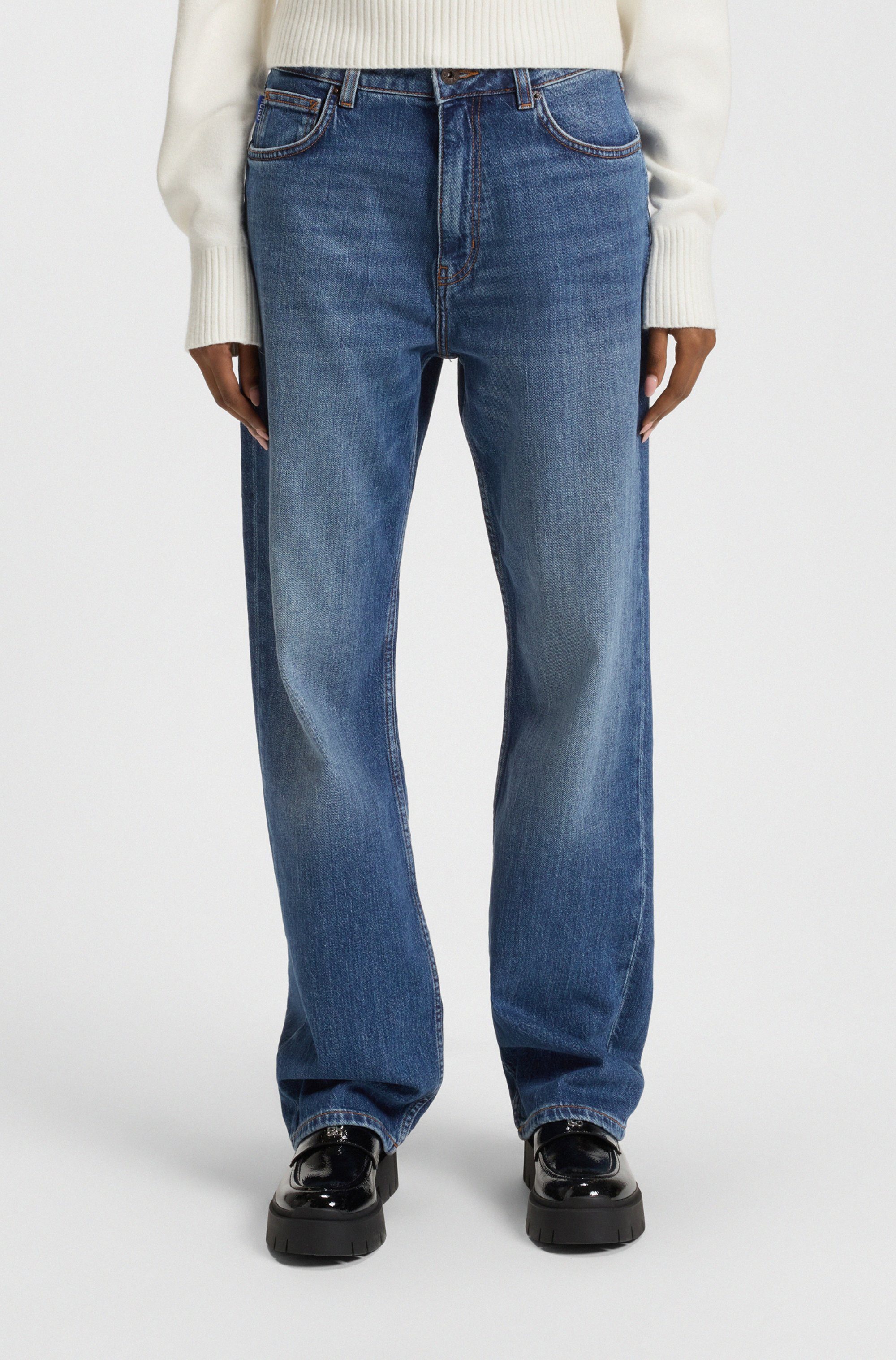 HUGO Straight-Jeans Elyah Straight Fit Jeans mit hoher Leibhöhe, Tall Länge 36 – Bild 2 von 5