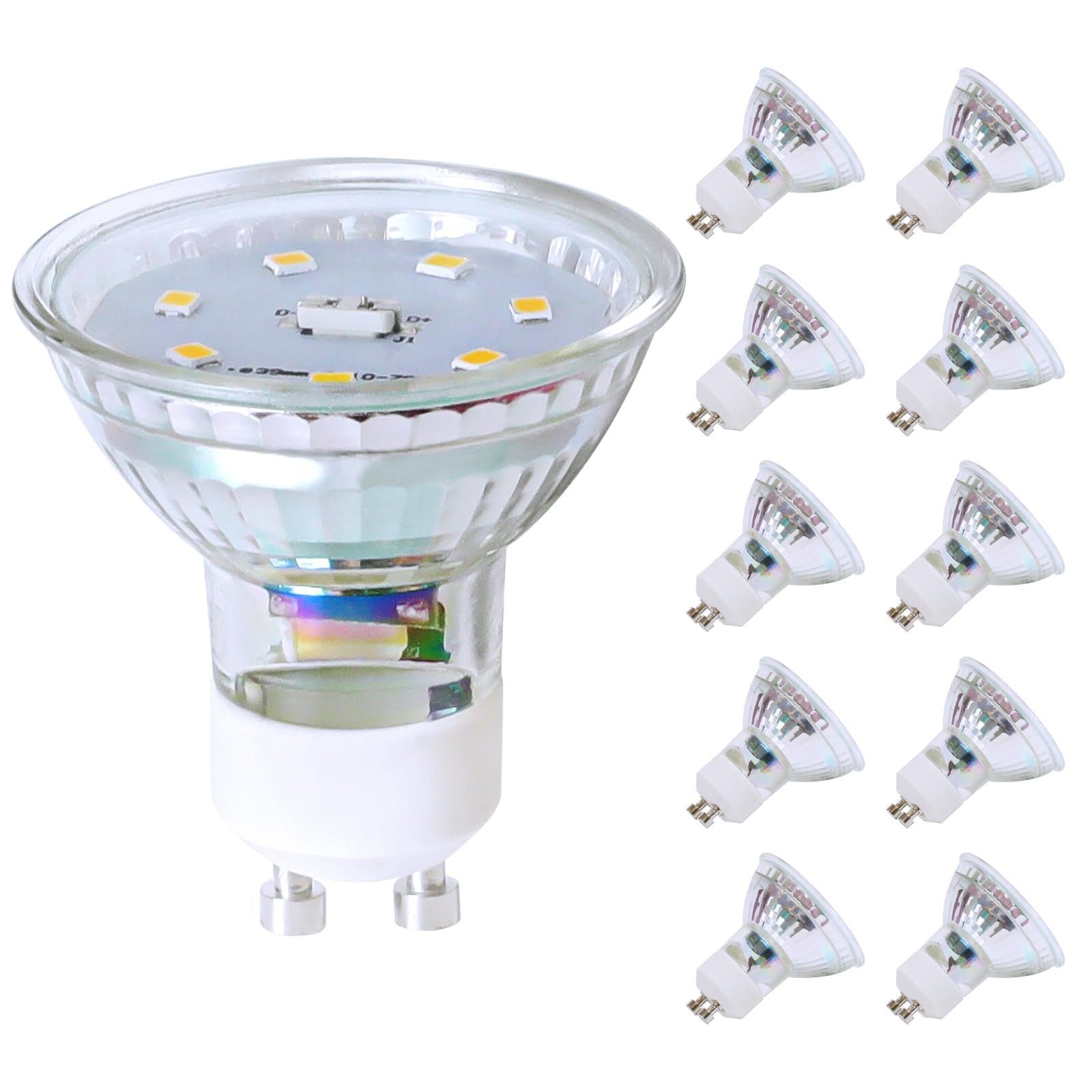 ZMH LED-Leuchtmittel 5W Energiesparlampe Abstrahlwinkel 110° Spot Reflektor Birne, GU10, 10 St., Warmweiß, 3000K