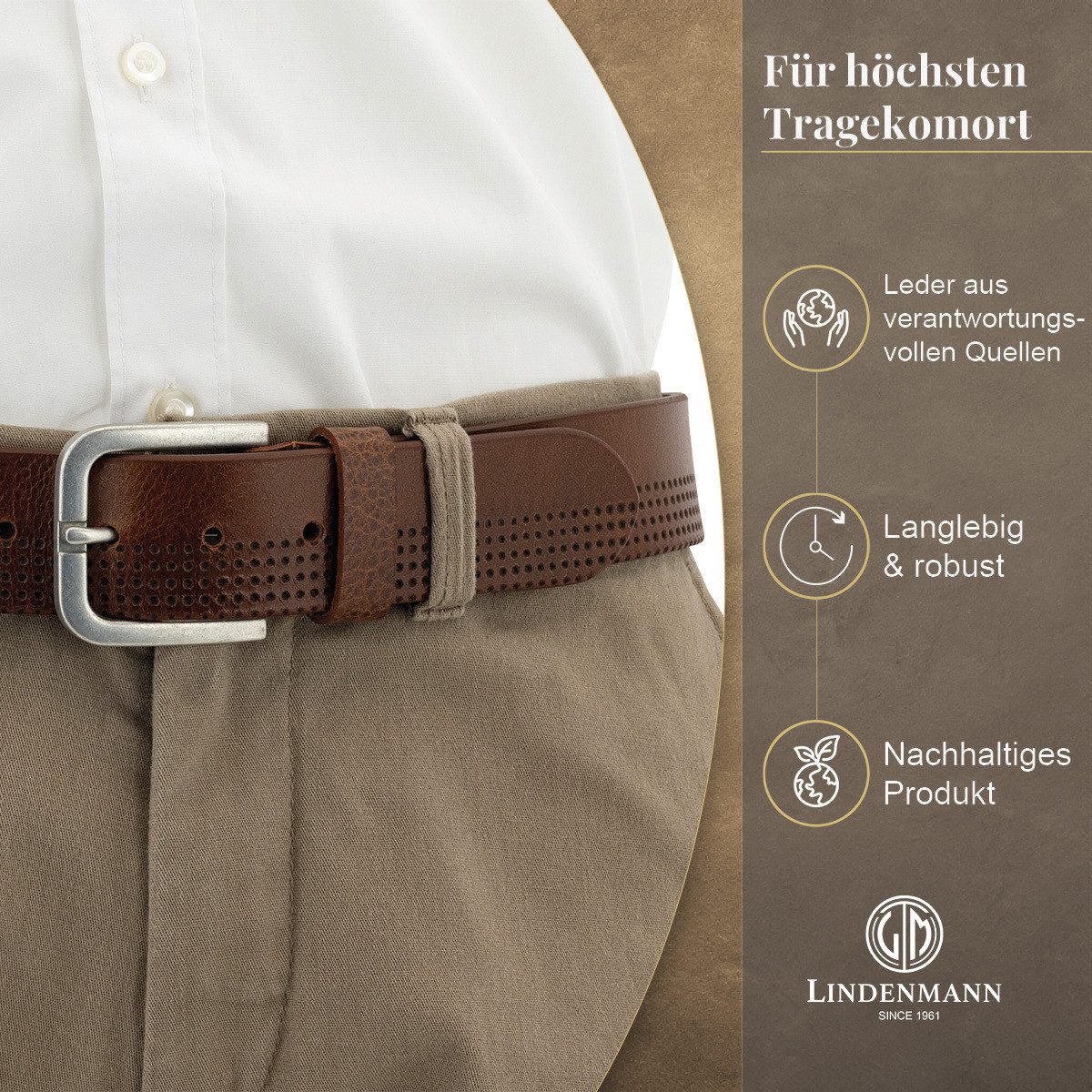 LINDENMANN Ledergürtel