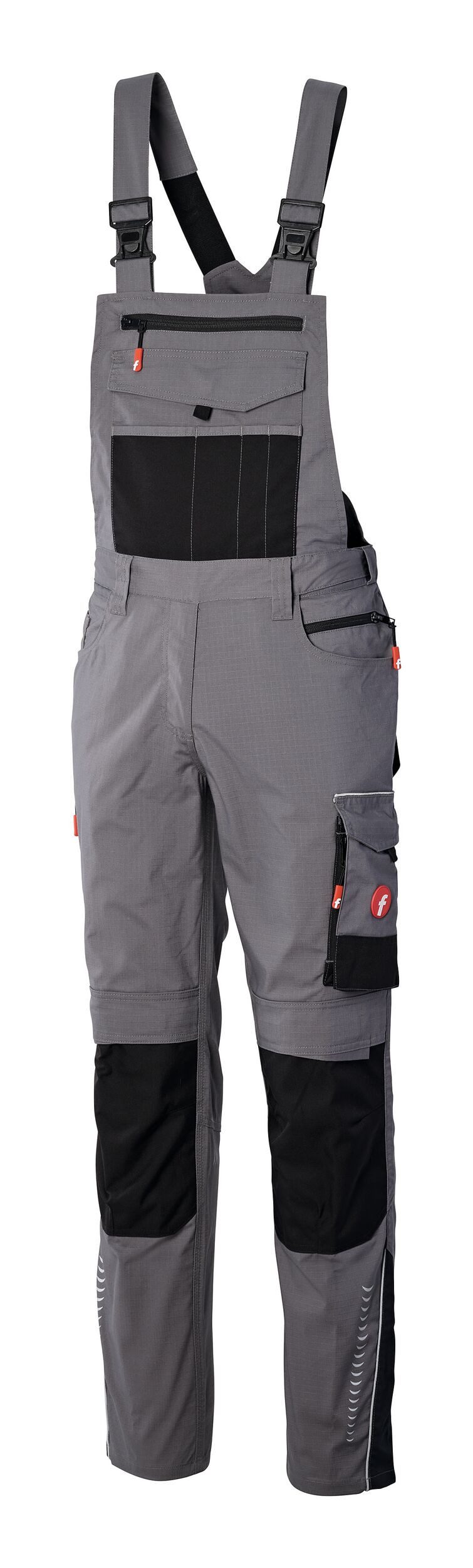 fortis Latzhose Damen Performance grau/schwarz