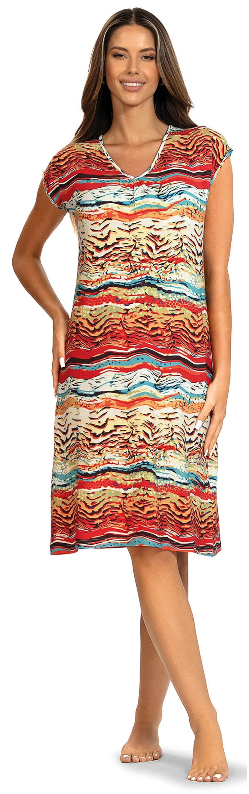 Ascafa Strandkleid Beach (Packung, 1-tlg., 1-teilig) Damen Trägerkleid 100cm Sommerkleid Exotisch Strandmode