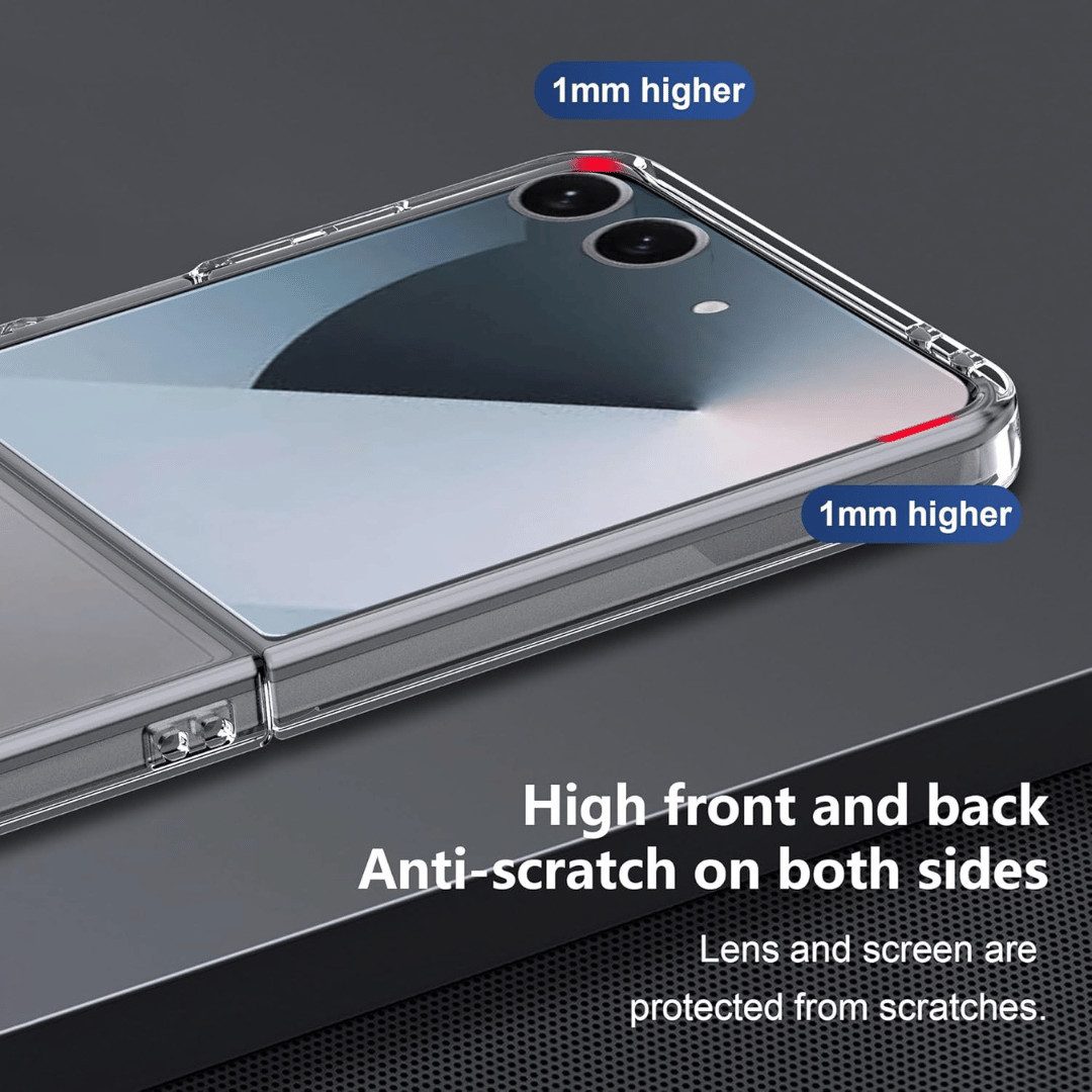 SmartUP Smartphone-Hülle für Samsung Galaxy Z Flip 6 5G Handy Tasche Silikon Cover Case Klar 6,8 Zoll, Faltbare Hülle – Bild 5 von 5