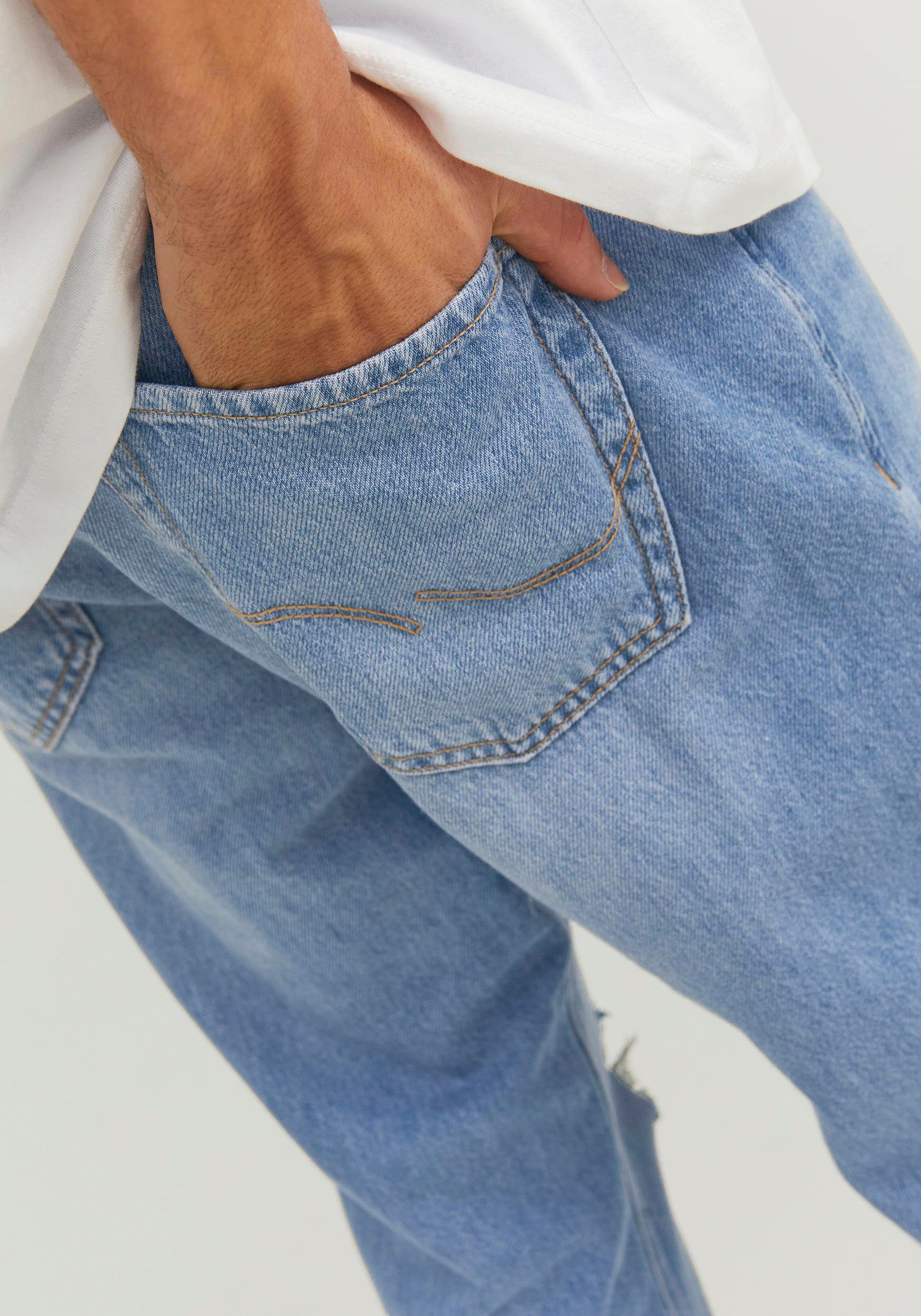 Jack & Jones Tapered-fit-Jeans light-blue-denim JJIFRANK CROPPED JJORIGINAL
