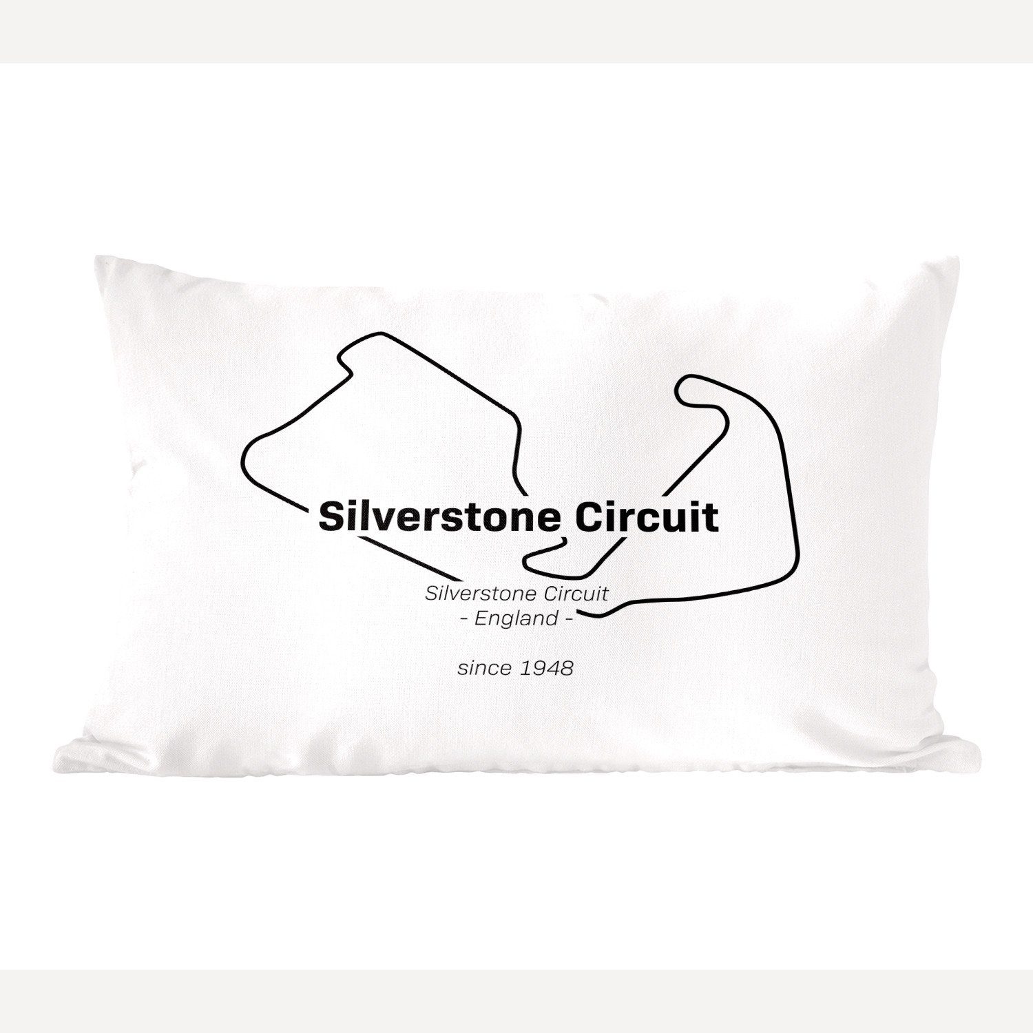 MuchoWow Dekokissen Formel 1 - Silverstone - Rennstrecke, Wohzimmer Dekoration, Zierkissen, Dekokissen mit Füllung, Schlafzimmer