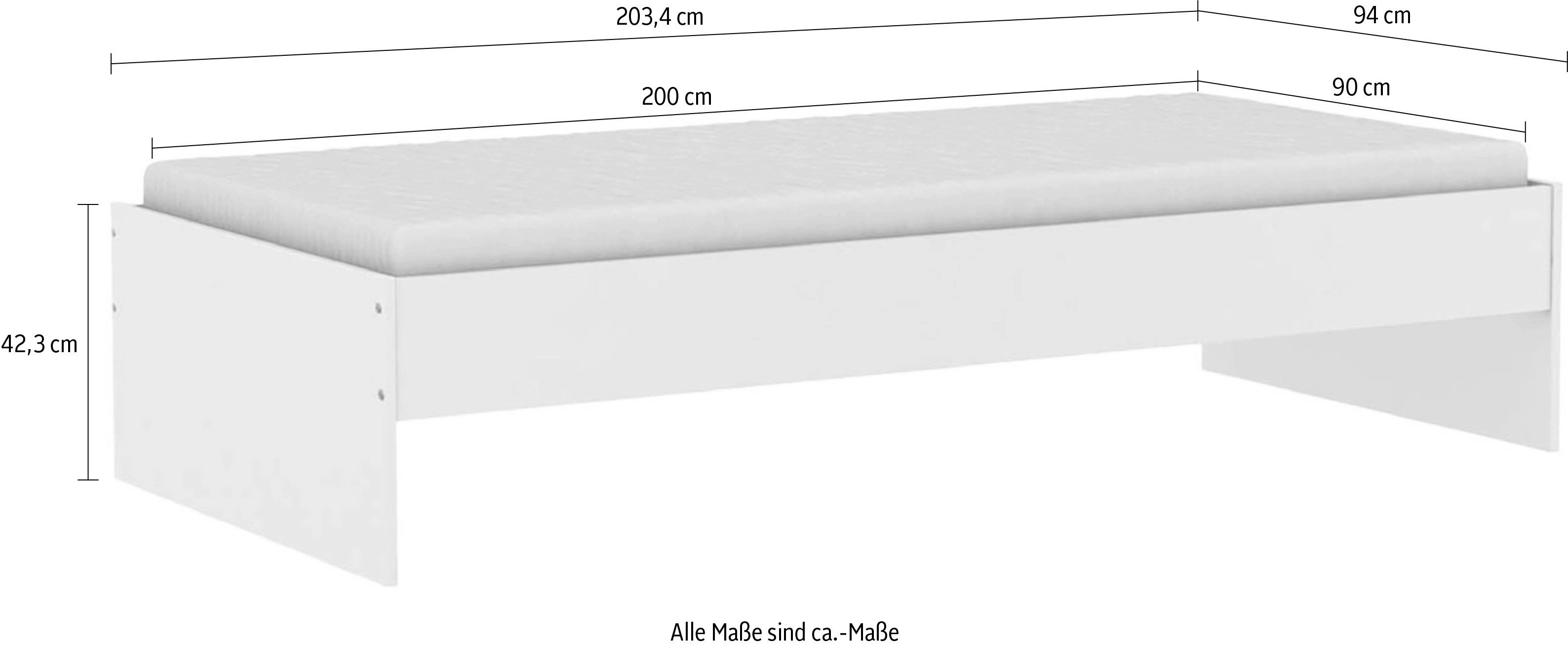 Demeyere GROUP Einzelbett TIDY BETT Weiss 90X200 Optional erweiterbar, Ergänzbare Module mit extra Schubladen & Schränken – Bild 5 von 5