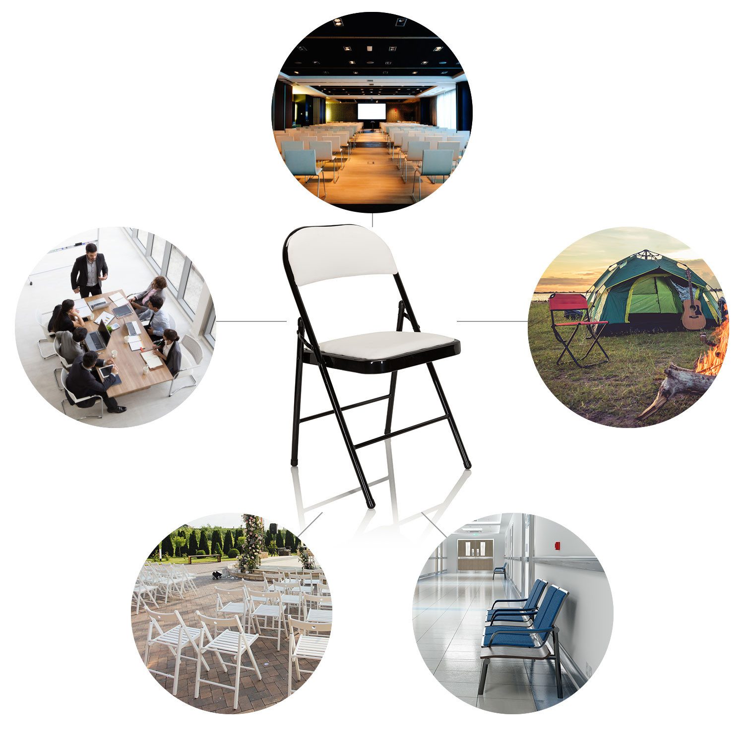 hjh OFFICE Klappstuhl Klappstuhl TUDELA Kunstleder, gepolstert, Faltstuhl B günstig online kaufen