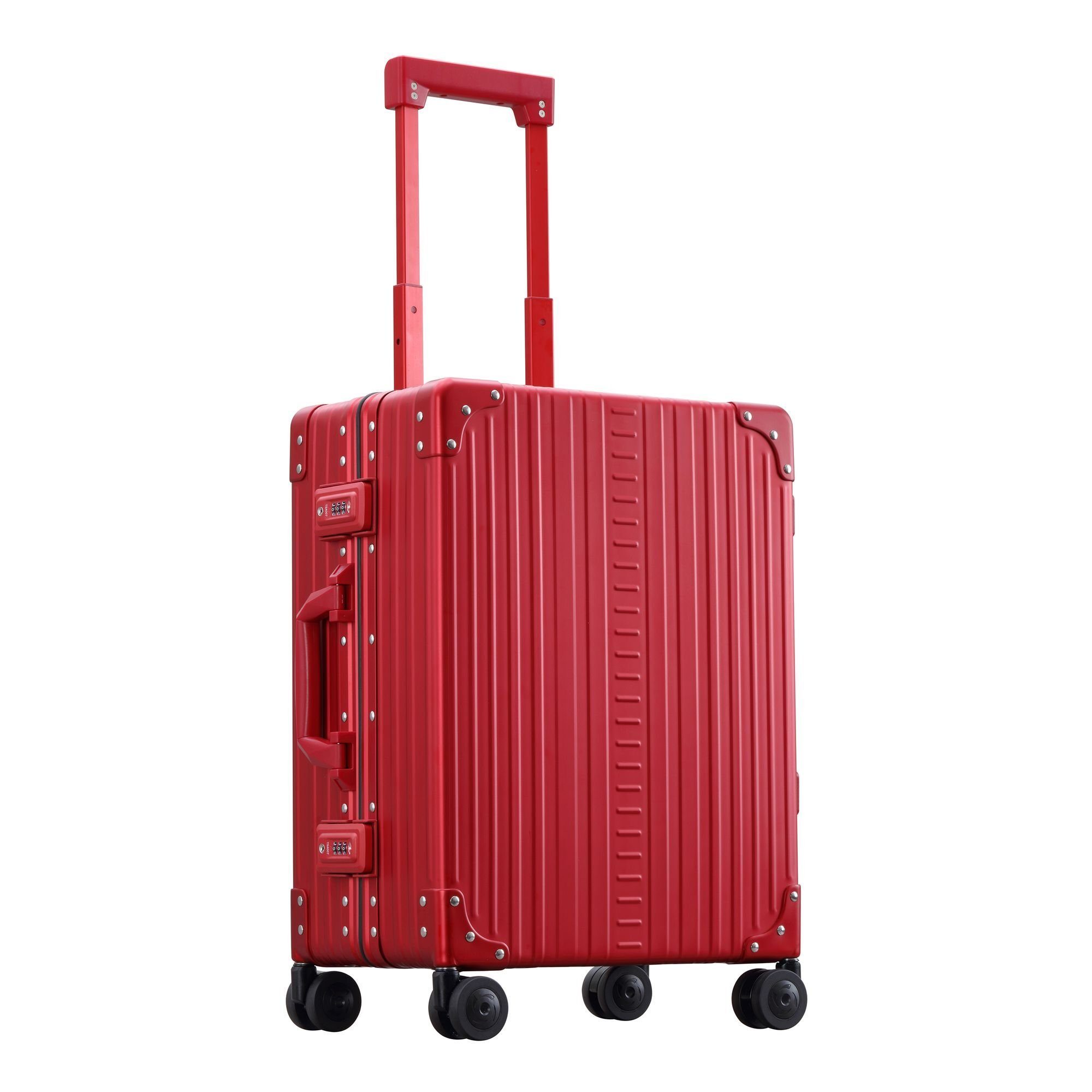 Traveler, 4 Handgepäck-Trolley ALEON Aluminium Rollen, ruby