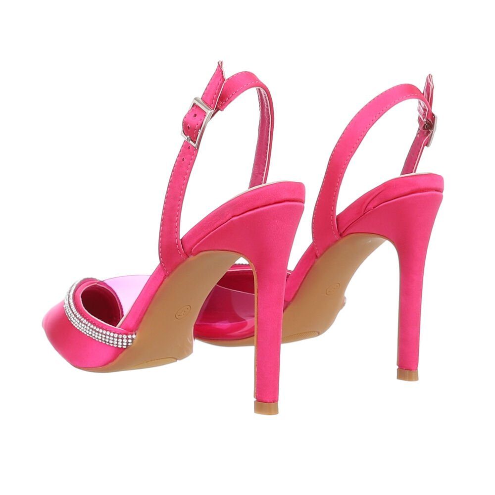 Ital-Design Damen Abendschuhe Elegant High-Heel-Pumps High Pumps Pfennig-/Stilettoabsatz Heel in Pink