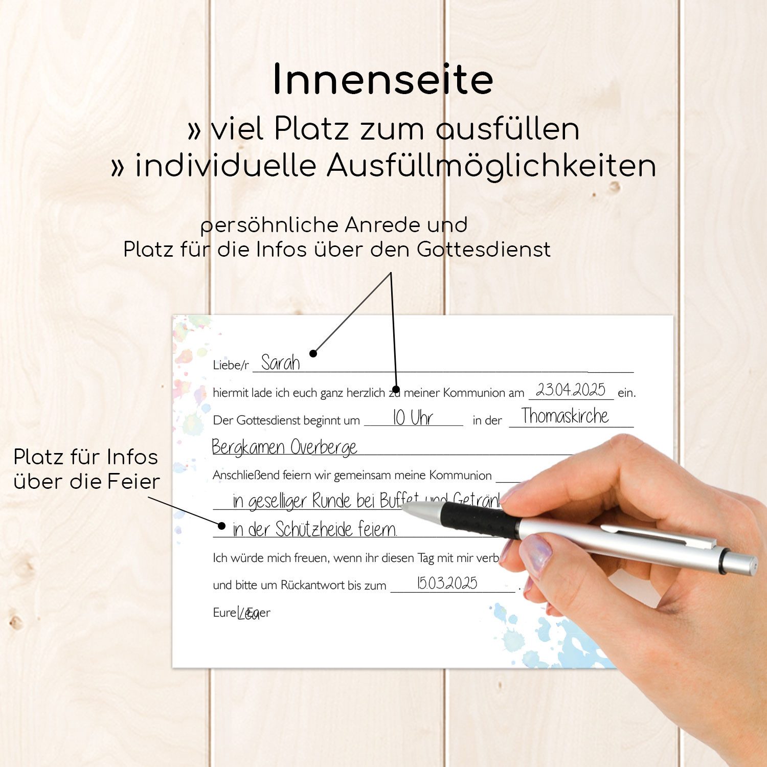 younikat Grußkarten Einladungskarten Kommunion I 15x DIN A6 I dv1565