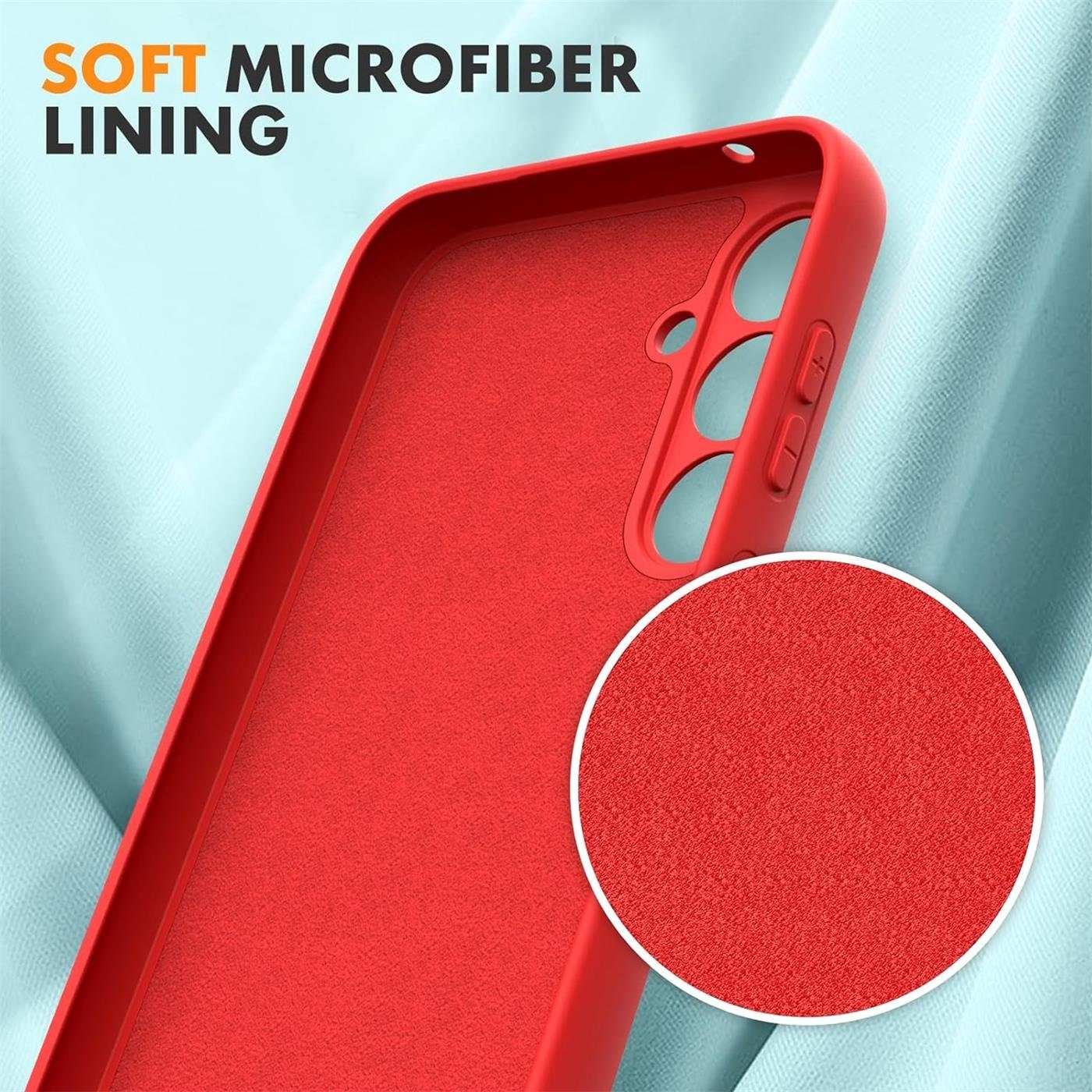 CoolGadget Handyhülle Silikon Case für das Samsung Galaxy A25 5G Slim TPU Cover 6,5 Zoll, Weiche Schutz Hülle mit Innen Fleece aus Stoff Handy Tasche – Bild 4 von 5