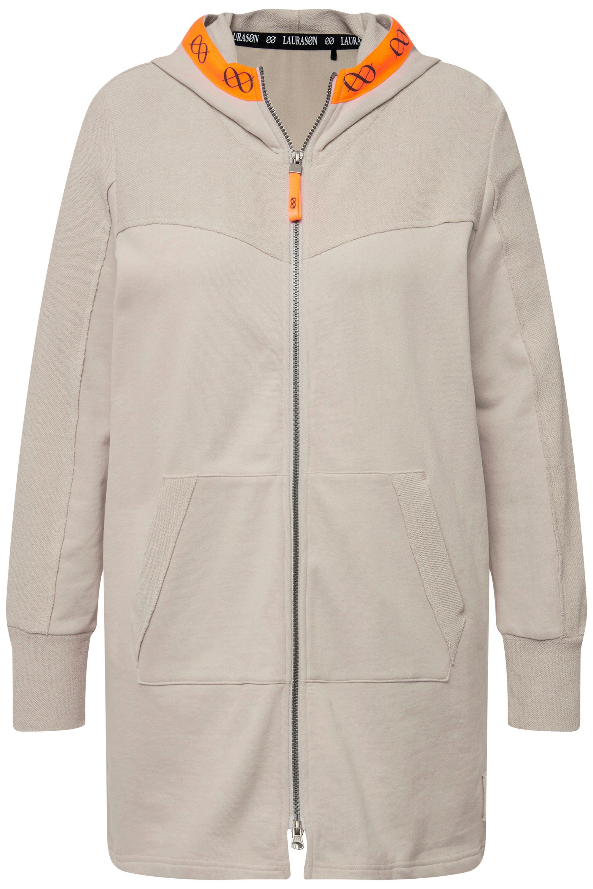 Laurasøn Sweatjacke Long Sweatjacke Kapuze Langarm, günstig online kaufen