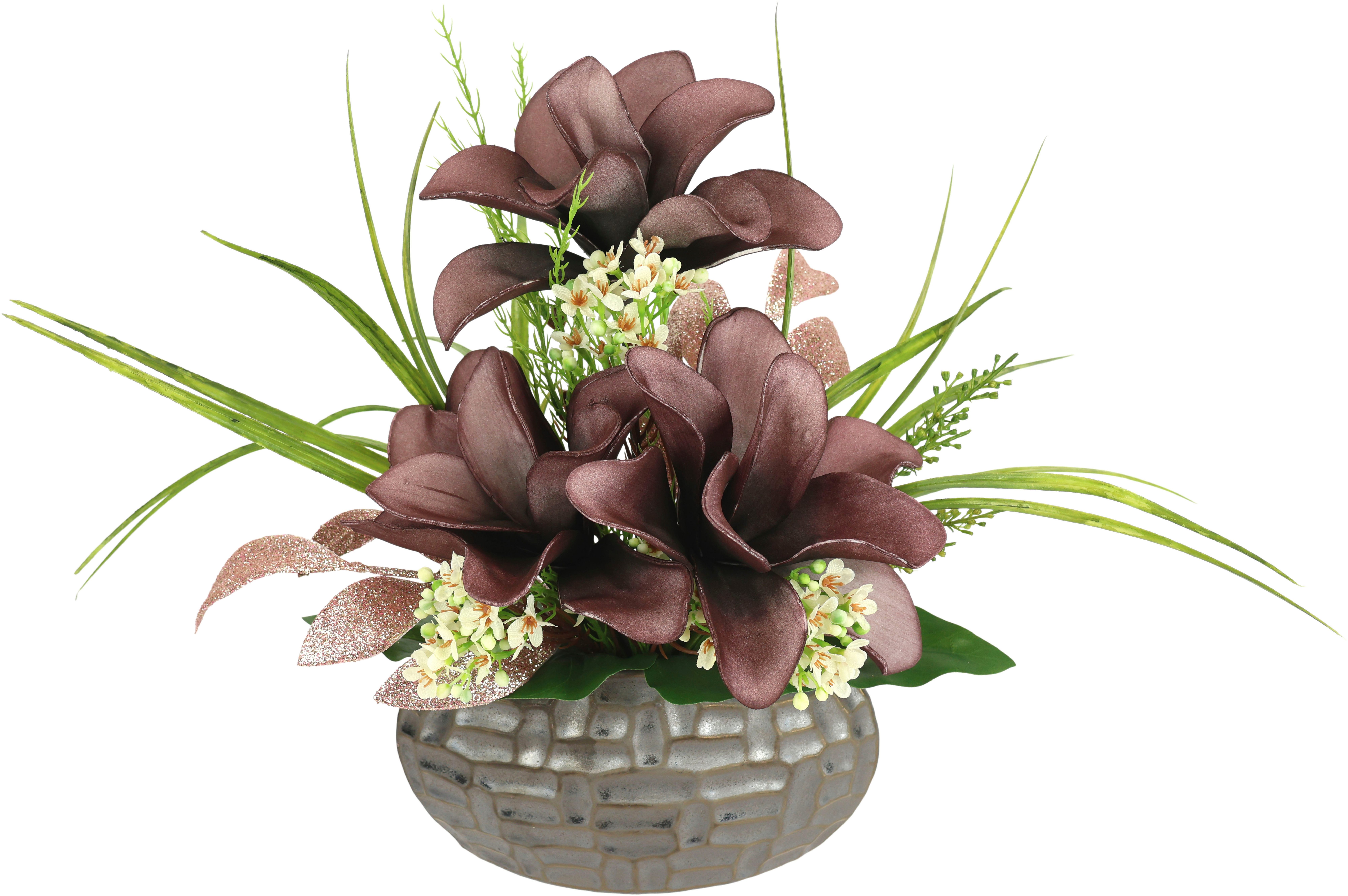 Kunstpflanze Magnolie, I.GE.A., Höhe 34 cm, Arrangement im Topf günstig online kaufen