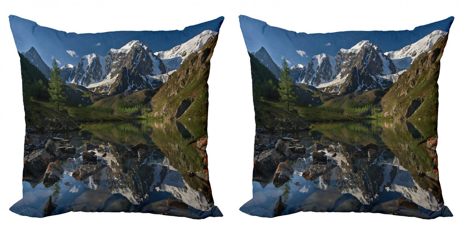 Alpen Snowy Kissenbezüge (2 Pastoral Digitaldruck, Doppelseitiger Modern Stück), Accent Gebirge Abakuhaus