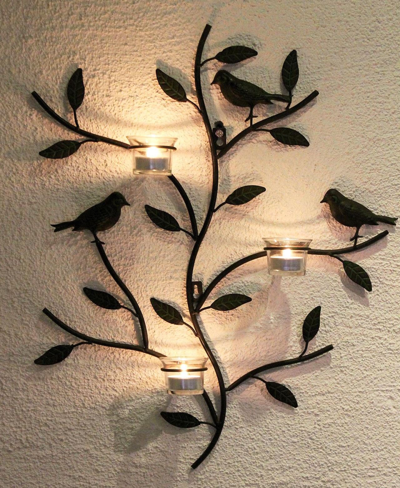 DanDiBo Teelichthalter 131002 Wandteelichthalter Metall 57 cm Wandleuchter Kerzenhalter