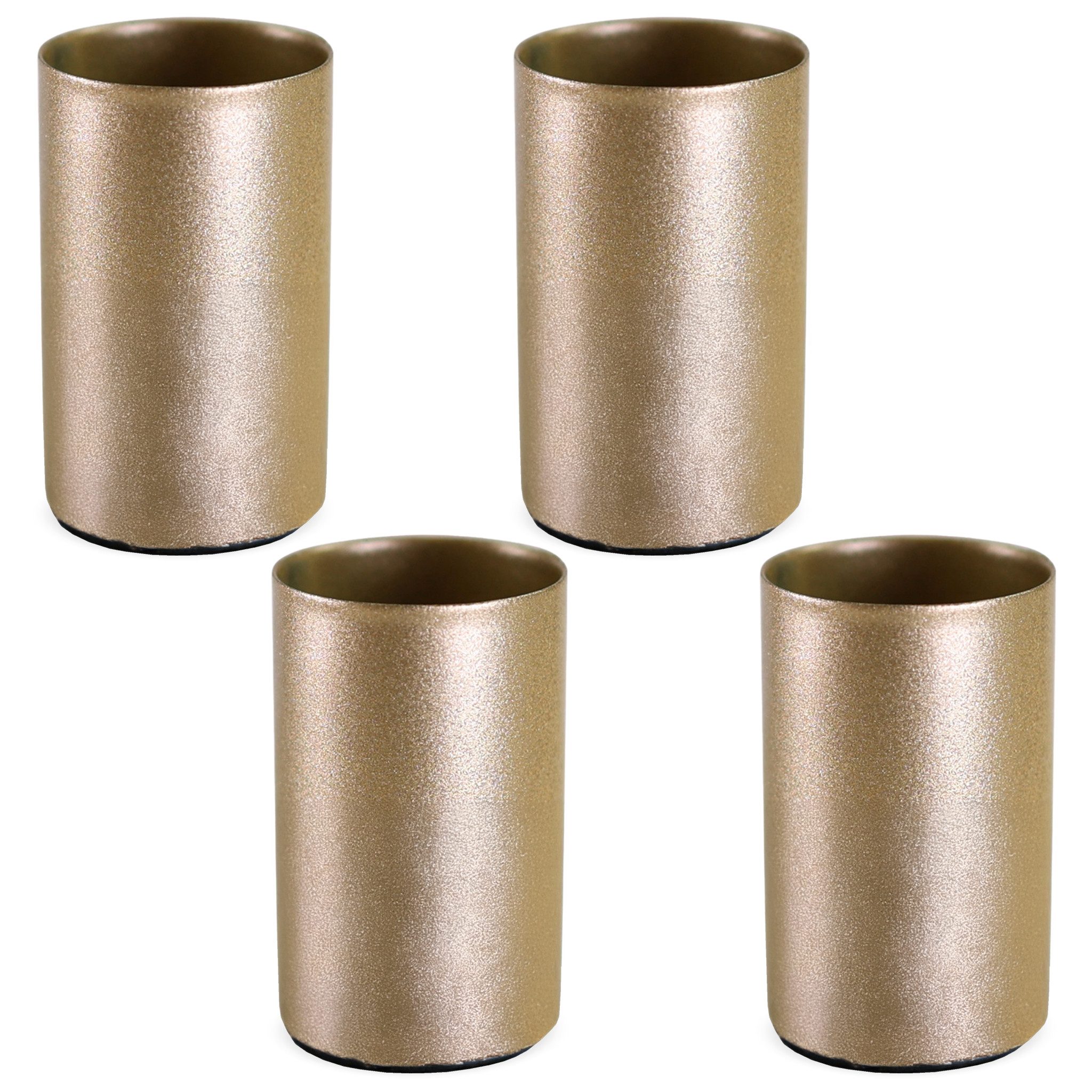 matches21 HOME & HOBBY Kerzenhalter Kerzenhalter 4er Set Metall Gold Ø 2,3 günstig online kaufen