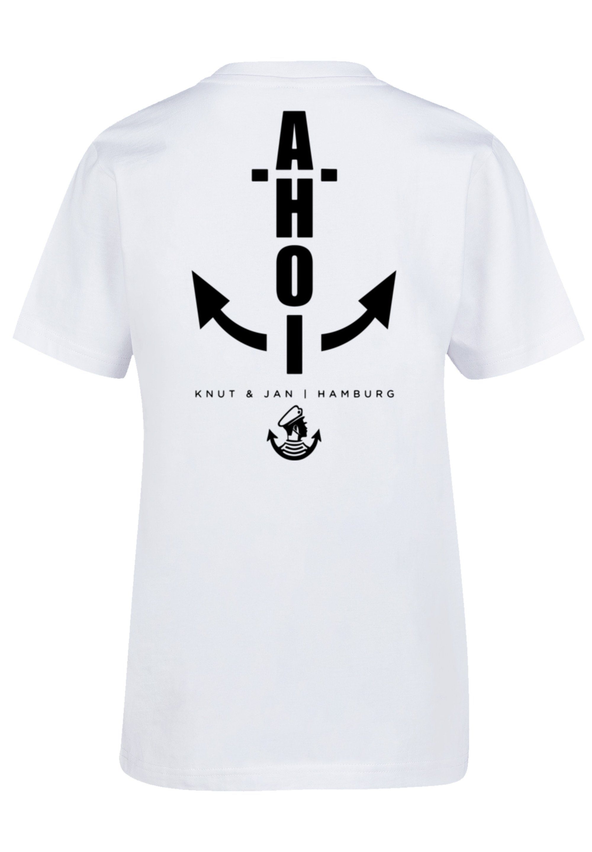 Ahoi & Hamburg Anker Print Jan F4NT4STIC T-Shirt Knut weiß