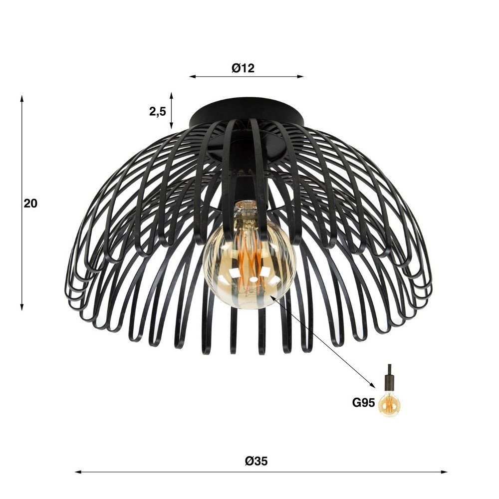 keine Deckenlicht enthalten: famlights Deckenbeleuchtung, Henk Anthrazit Deckenleuchte, warmweiss, in E27, Nein, Leuchtmittel Deckenlampe, Angabe, Deckenleuchte