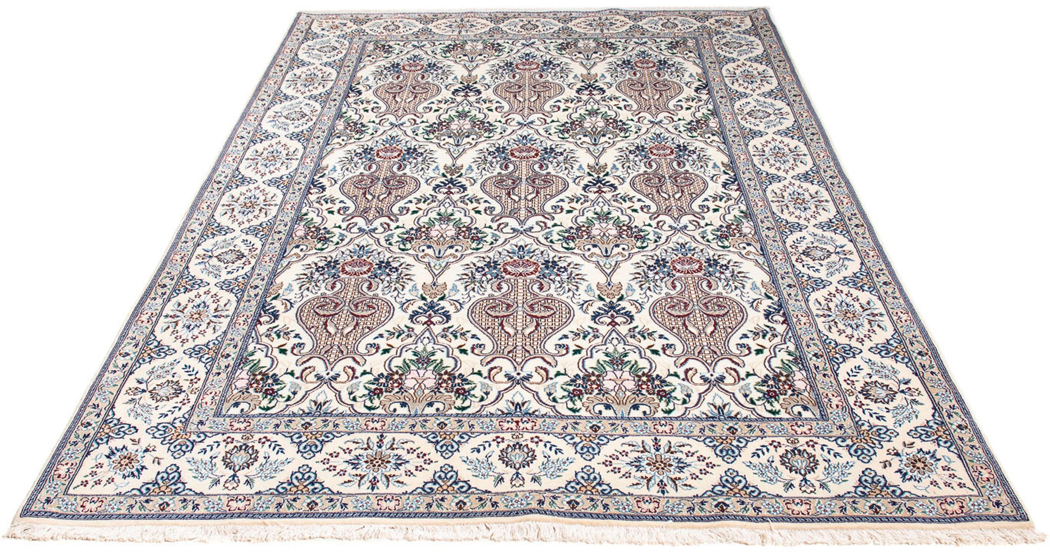 Orientteppich Perser - Nain - Royal - 236 x 153 cm - beige, morgenland, rechteckig, Höhe: 10 mm, Wohnzimmer, Handgeknüpft, Einzelstück mit Zertifikat