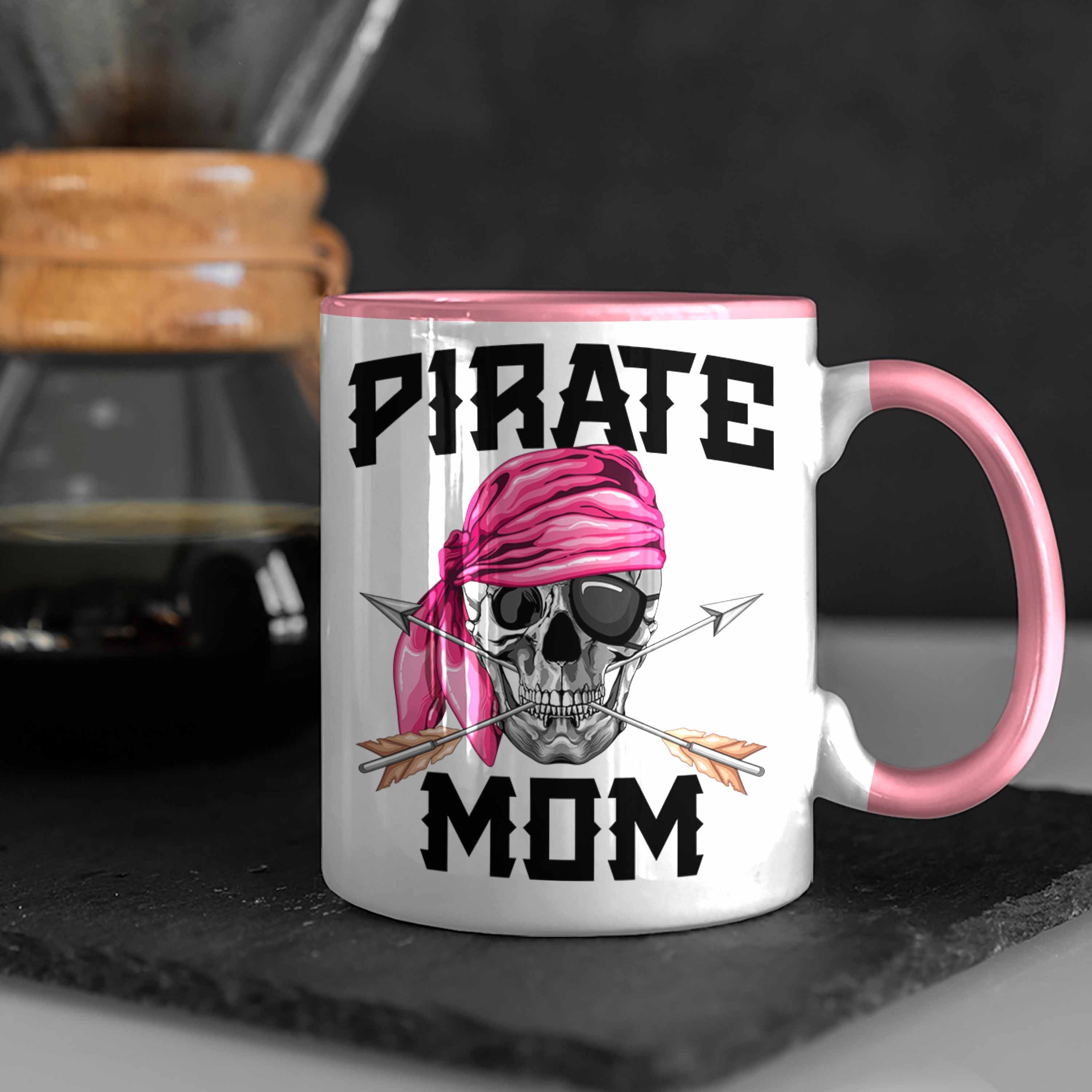 Tasse Muttertag Pirate Trendation Mom Piraten für Mutter Rosa Geschenk Tasse eine