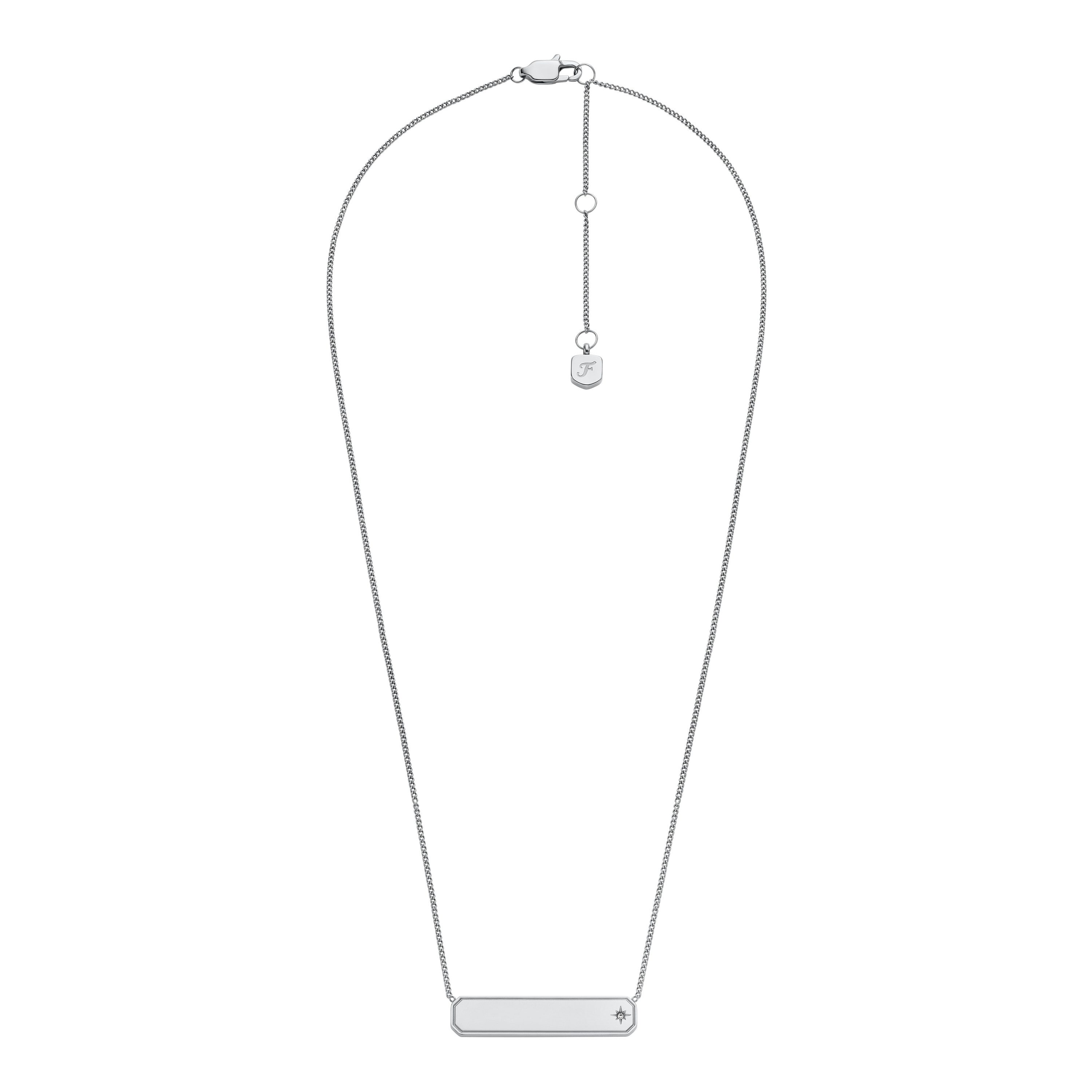 Fossil Kette mit Anhänger Schmuck Geschenk Edelstahl Halsschmuck SADIE, mit Glasstein