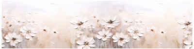 wandmotiv24 Fototapete beige Blumen, glatt, Wandtapete, Motivtapete, matt, Vliestapete, selbstklebend