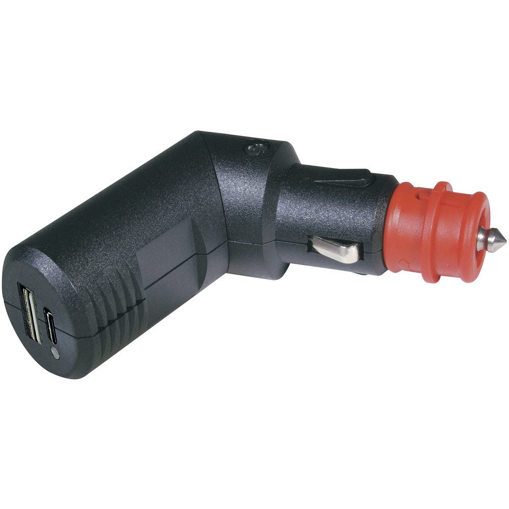 ProCar Kfz-Relais ProCar Winkelbarer Doppel USB-C®/A Ladestecker 12 V/5V Belastbarkeit S
