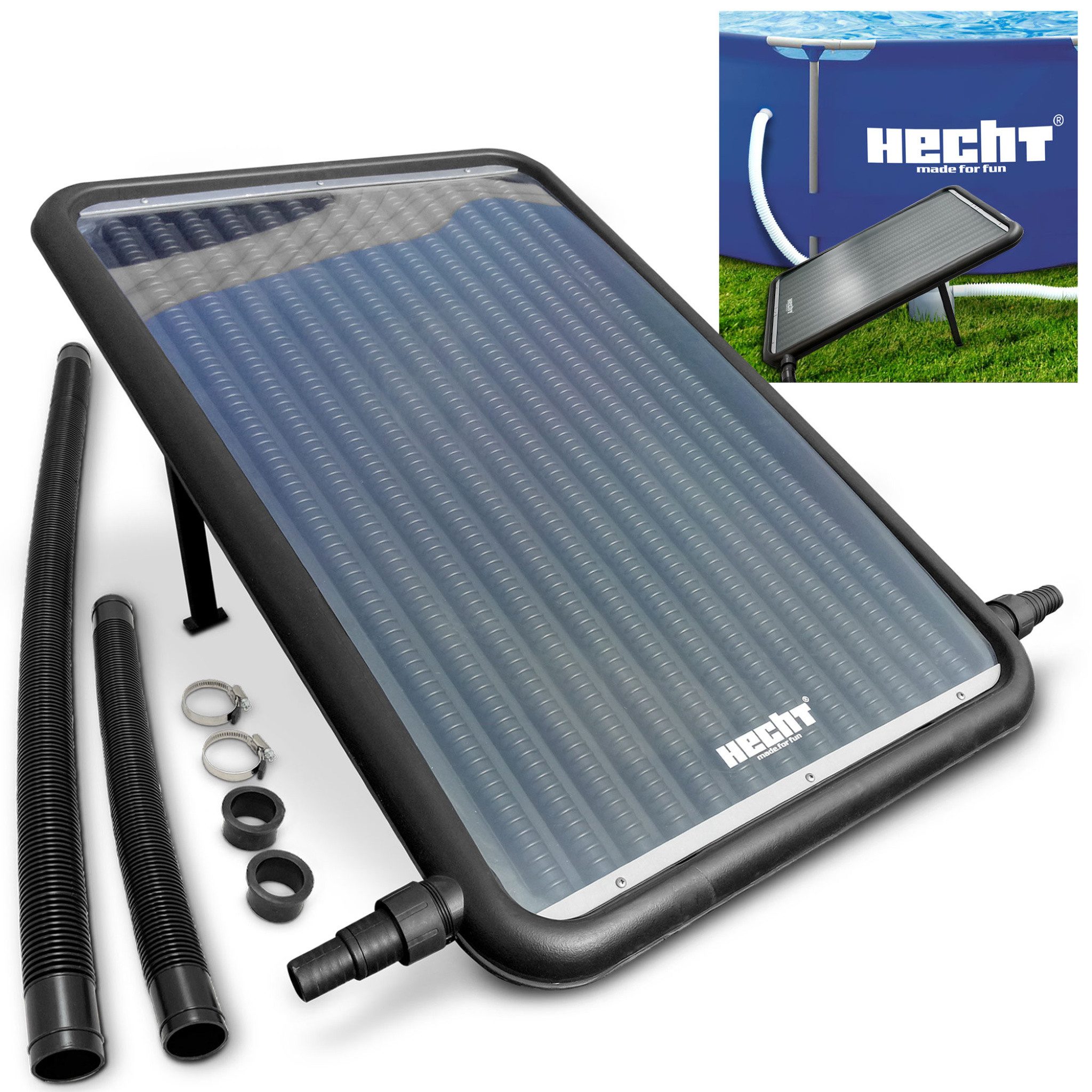Pool-Solarkollektor Solar Poolheizung 10.000 l/h, 12 Liter, 96 x 59 cm Kollektorfläche