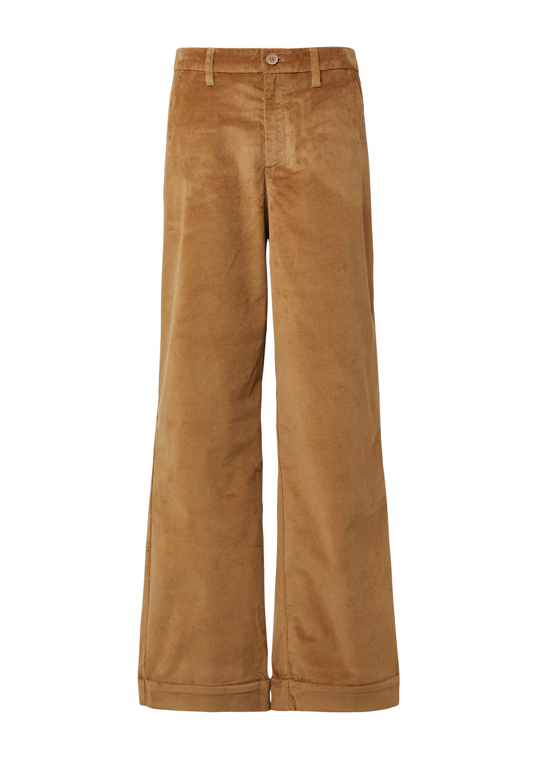 s.Oliver Chinos Hose Cordhose mit Wide Leg und umgeschlagenem Saum günstig online kaufen