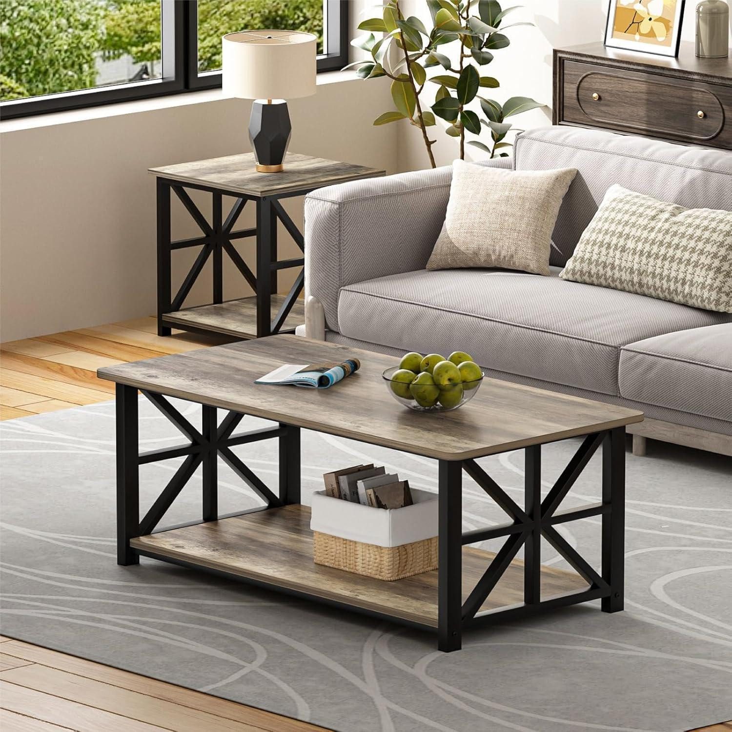 LuxusKollektion Couchtisch Couchtisch Sandeiche 100cm: Rustikales