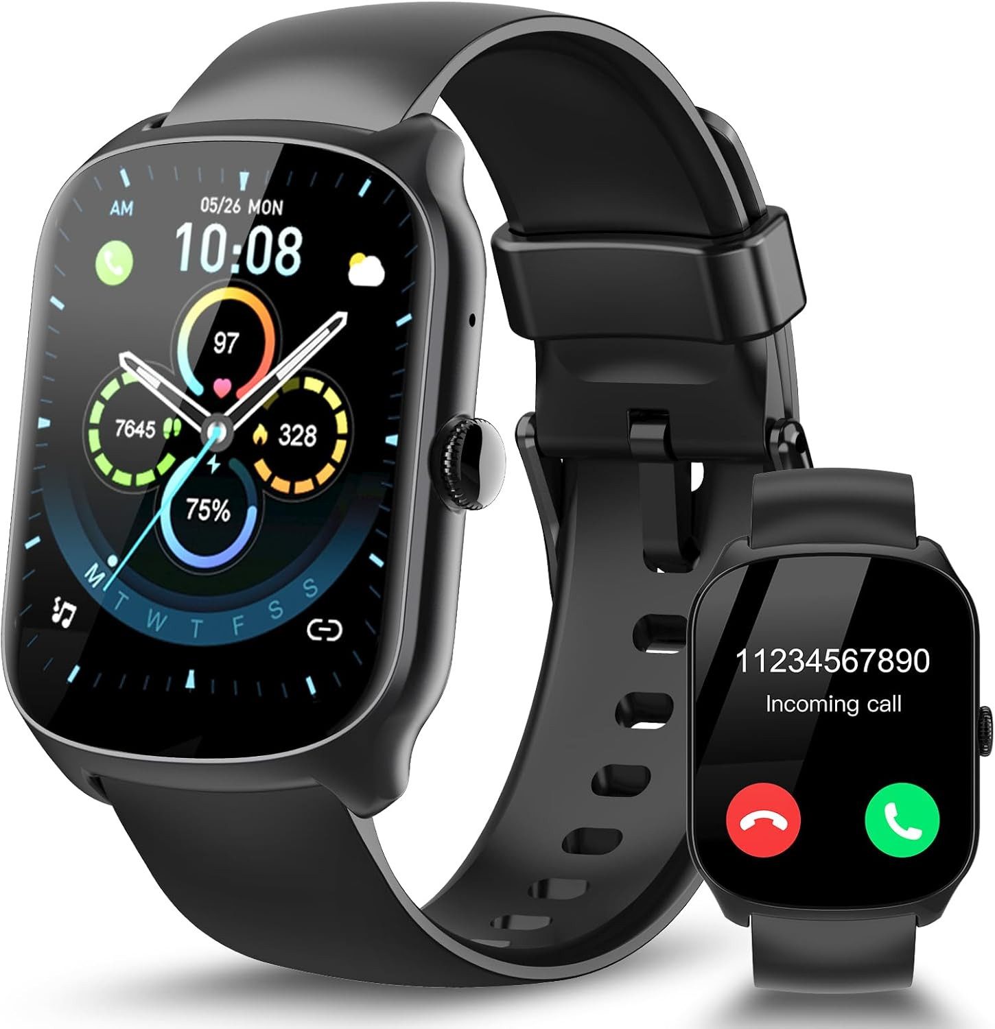STECEi S68 Smartwatch (4,9 cm, android ios), Smartwatch with Bluetooth Calling Sports Watch Men Women Watch Faces
