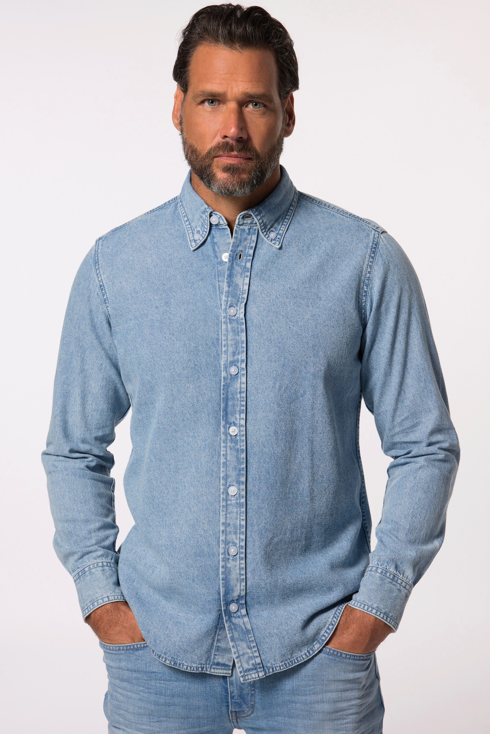 JP1880 Businesshemd JP 1880 Denim-Hemd Langarm günstig online kaufen