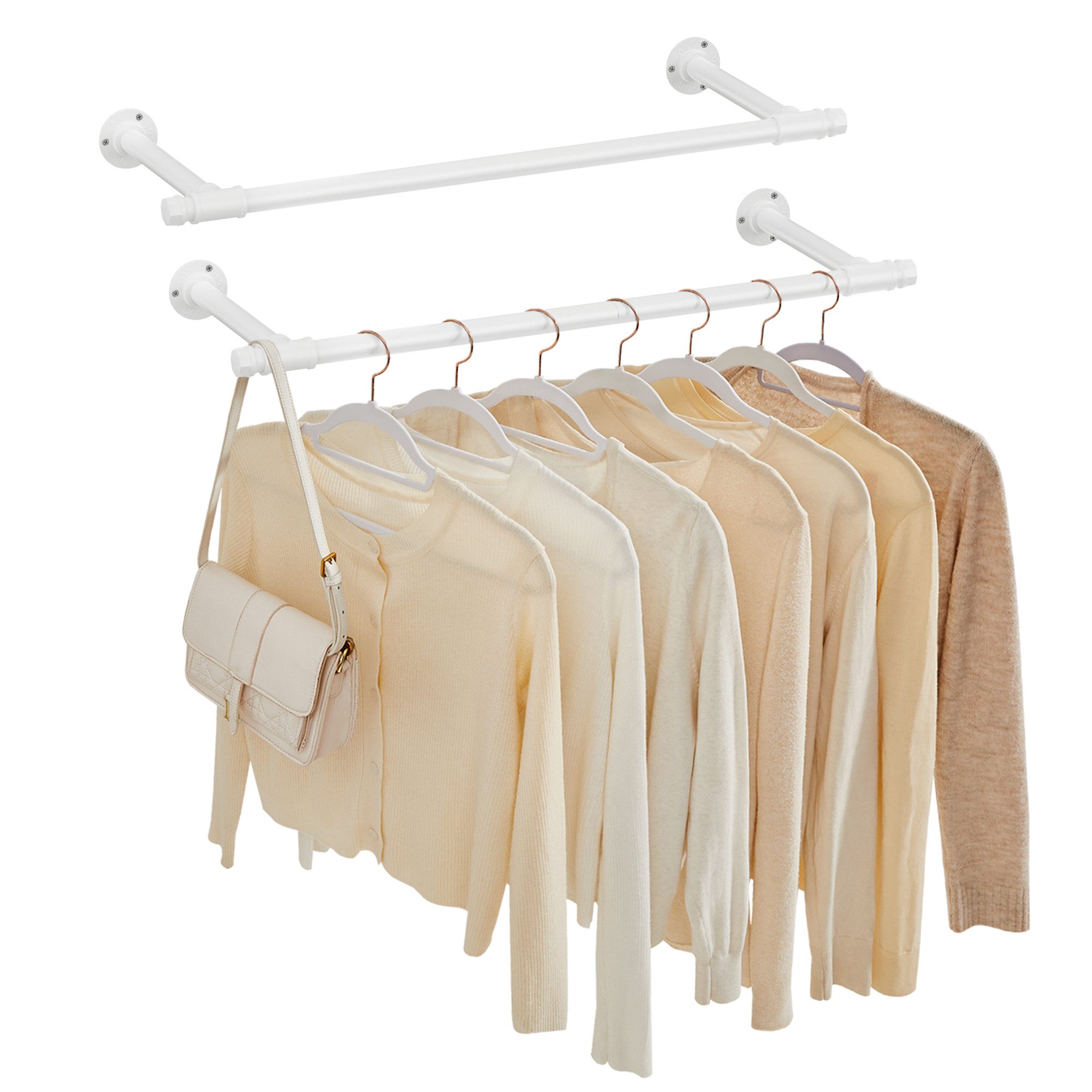 SONGMICS Kleiderstange (2 St), Kleiderständer für die Wand, 60 kg Belastbarkeit