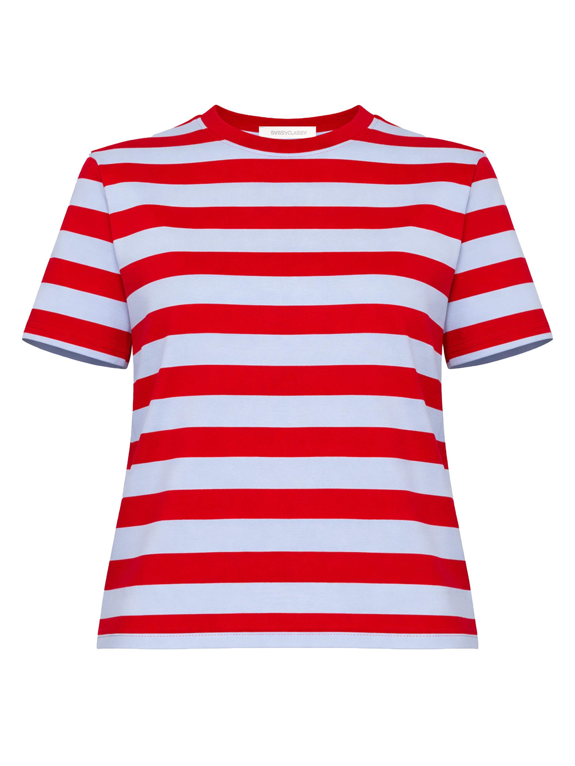 SASSYCLASSY T-Shirt Shirt mit Blockstreifen für Damen Oversize T-Shirt mit Rundhalsausschnitt und kurzen Ärmeln