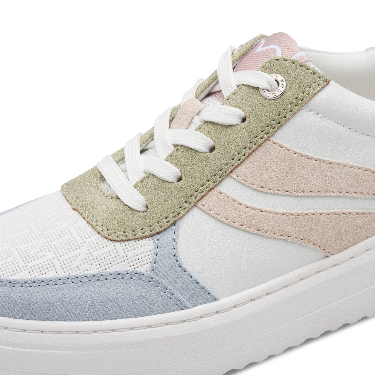 MARCO TOZZI Plateausneaker, Freizeitschuh, Halbschuh, Schnürschuh mit farbigen Kontrastbesätzen