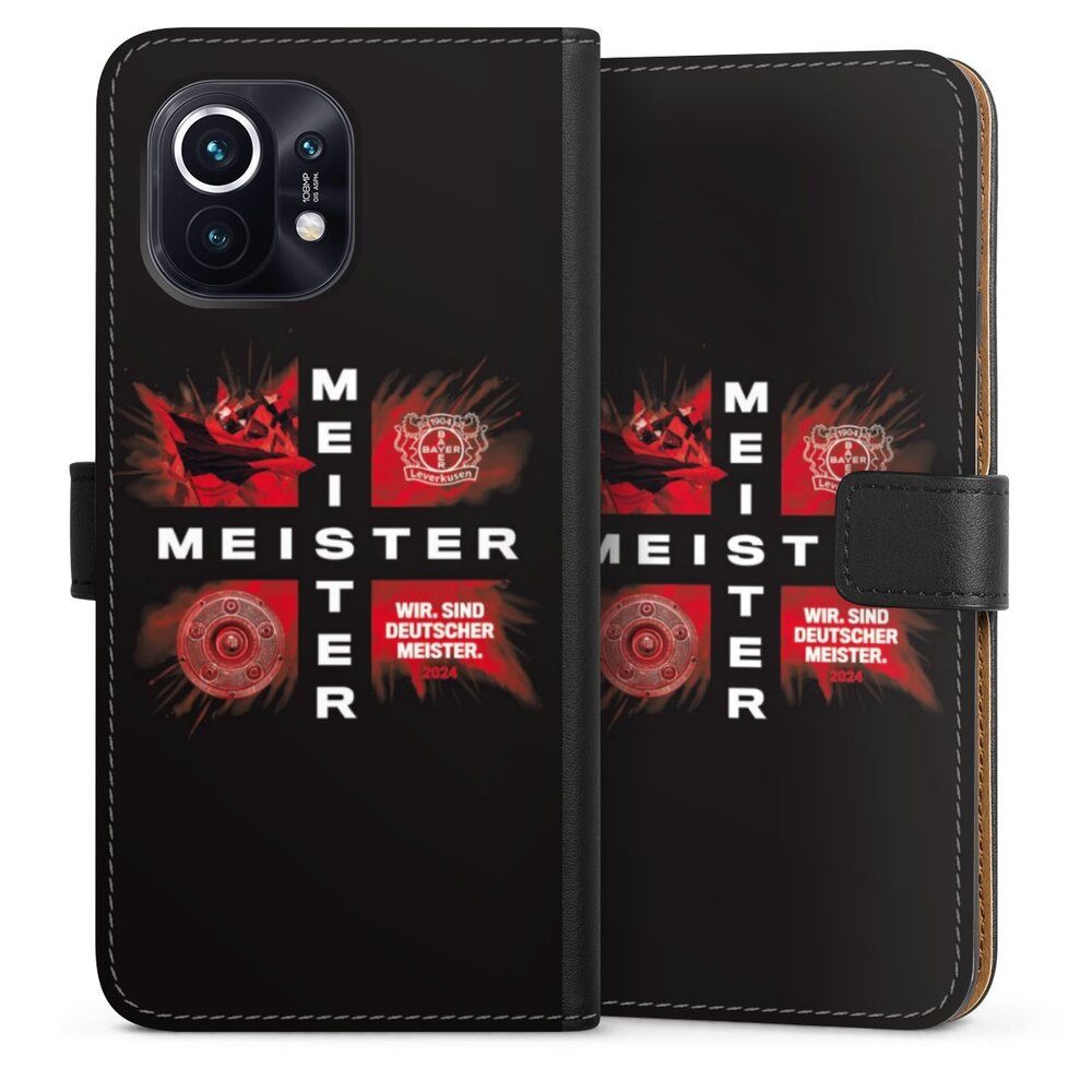 DeinDesign Handyhülle Bayer 04 Leverkusen Meister Offizielles Lizenzprodukt, Xiaomi Mi 11 Hülle Handy Flip Case Wallet Cover Handytasche Leder